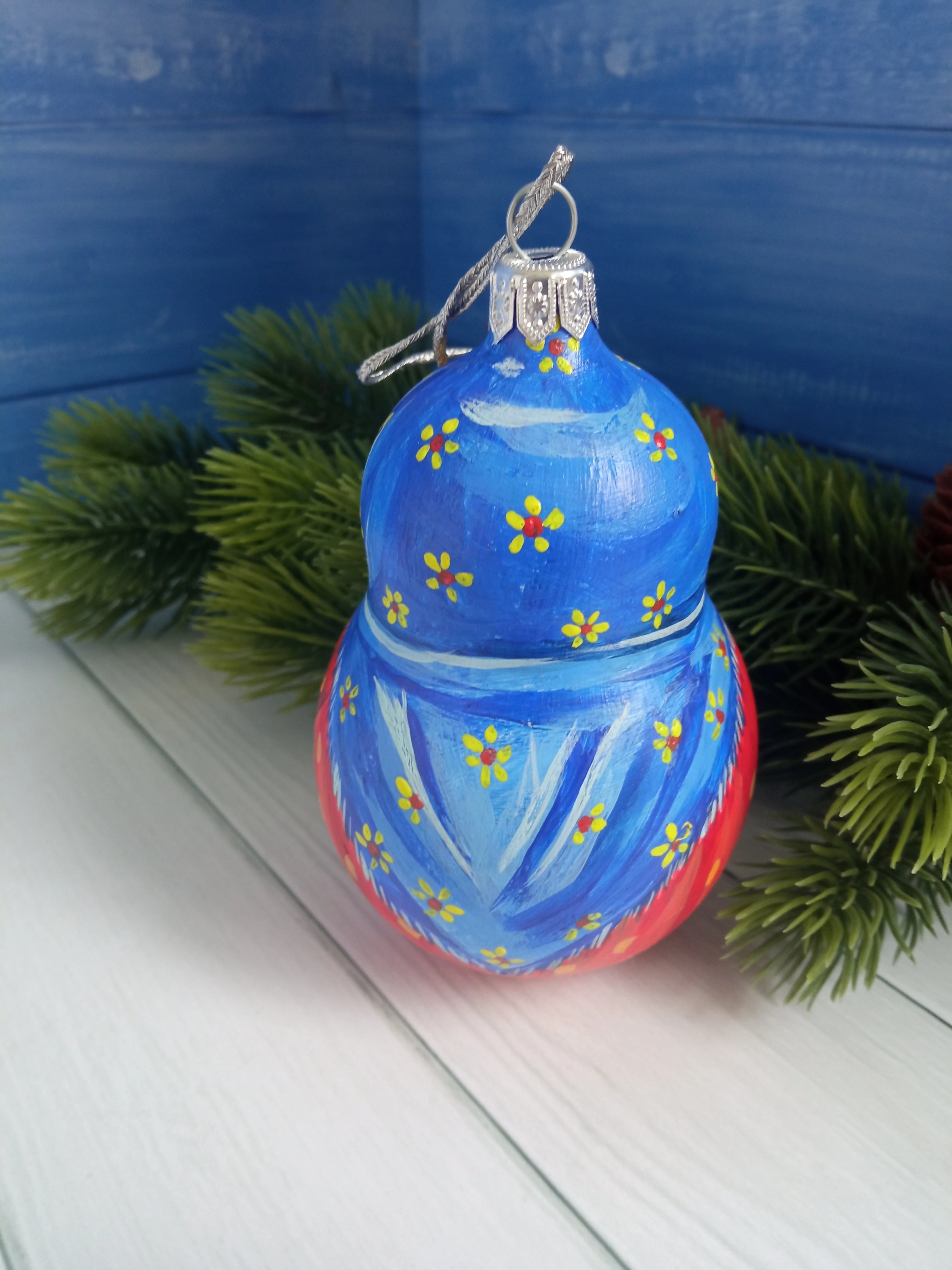 Ёлочная игрушка Матрешка Art-Works Стекло Ручная роспись