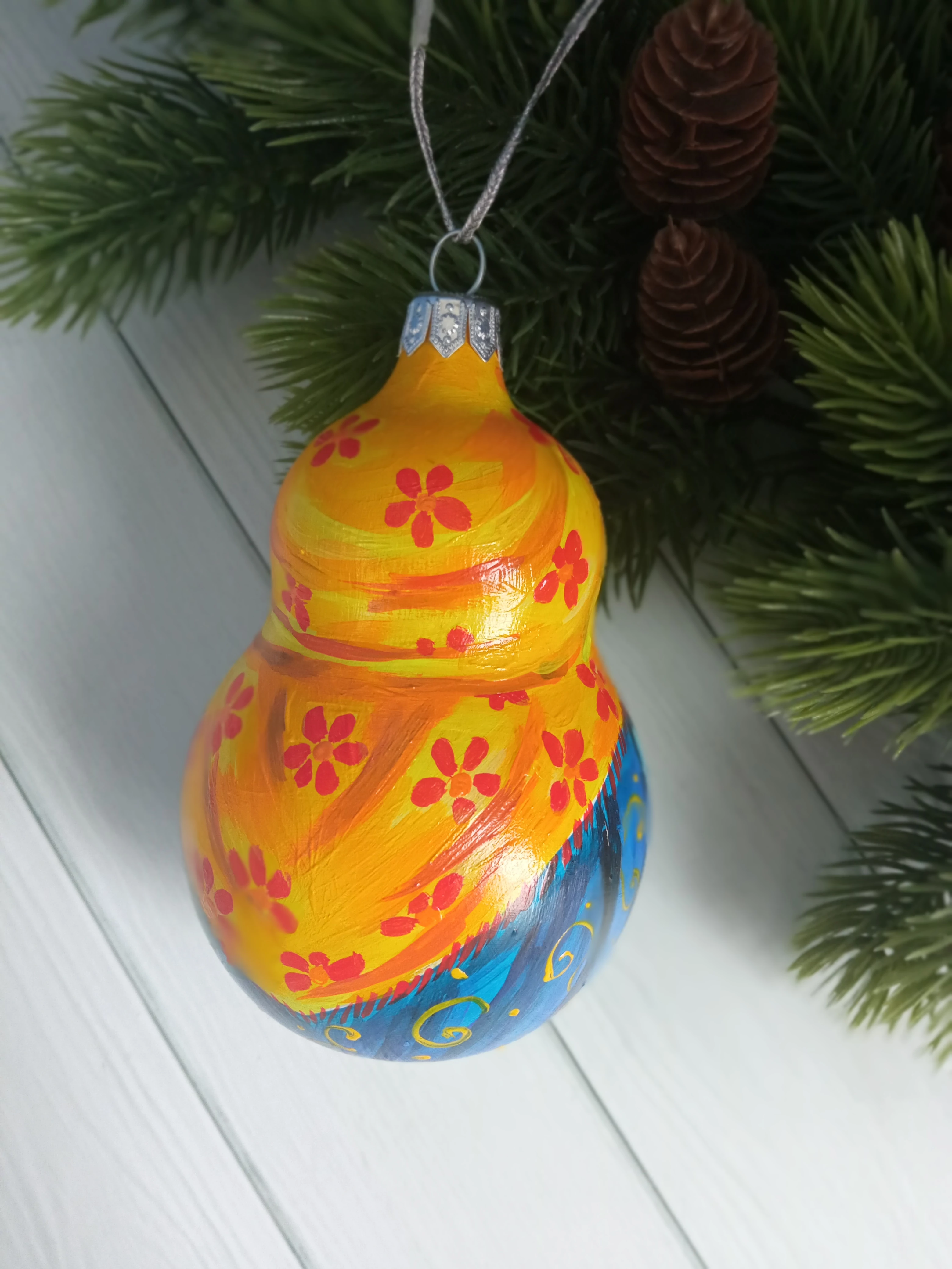 Ёлочная игрушка Матрешка Art-Works Стекло Ручная роспись