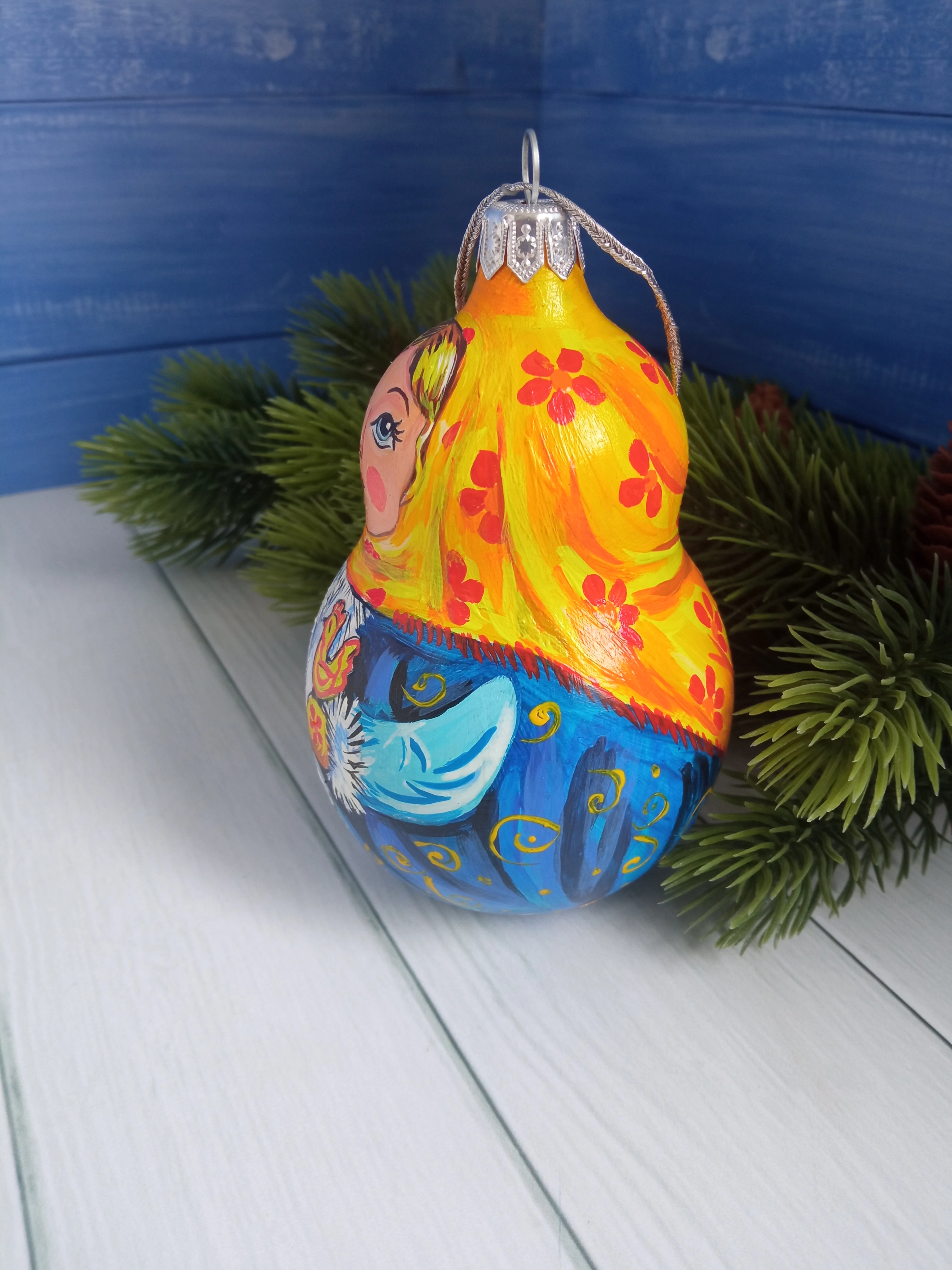 Ёлочная игрушка Матрешка Art-Works Стекло Ручная роспись