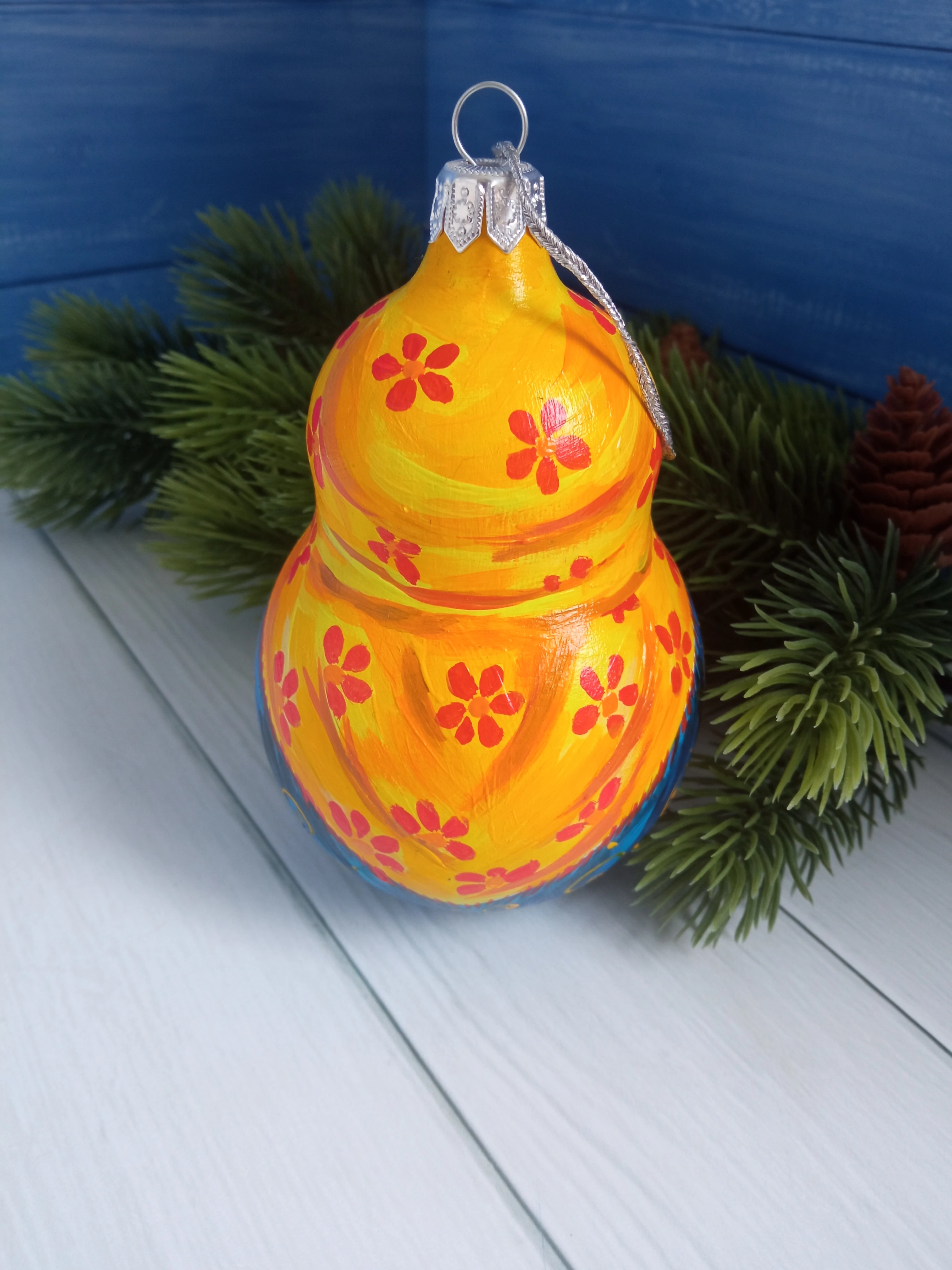 Ёлочная игрушка Матрешка Art-Works Стекло Ручная роспись