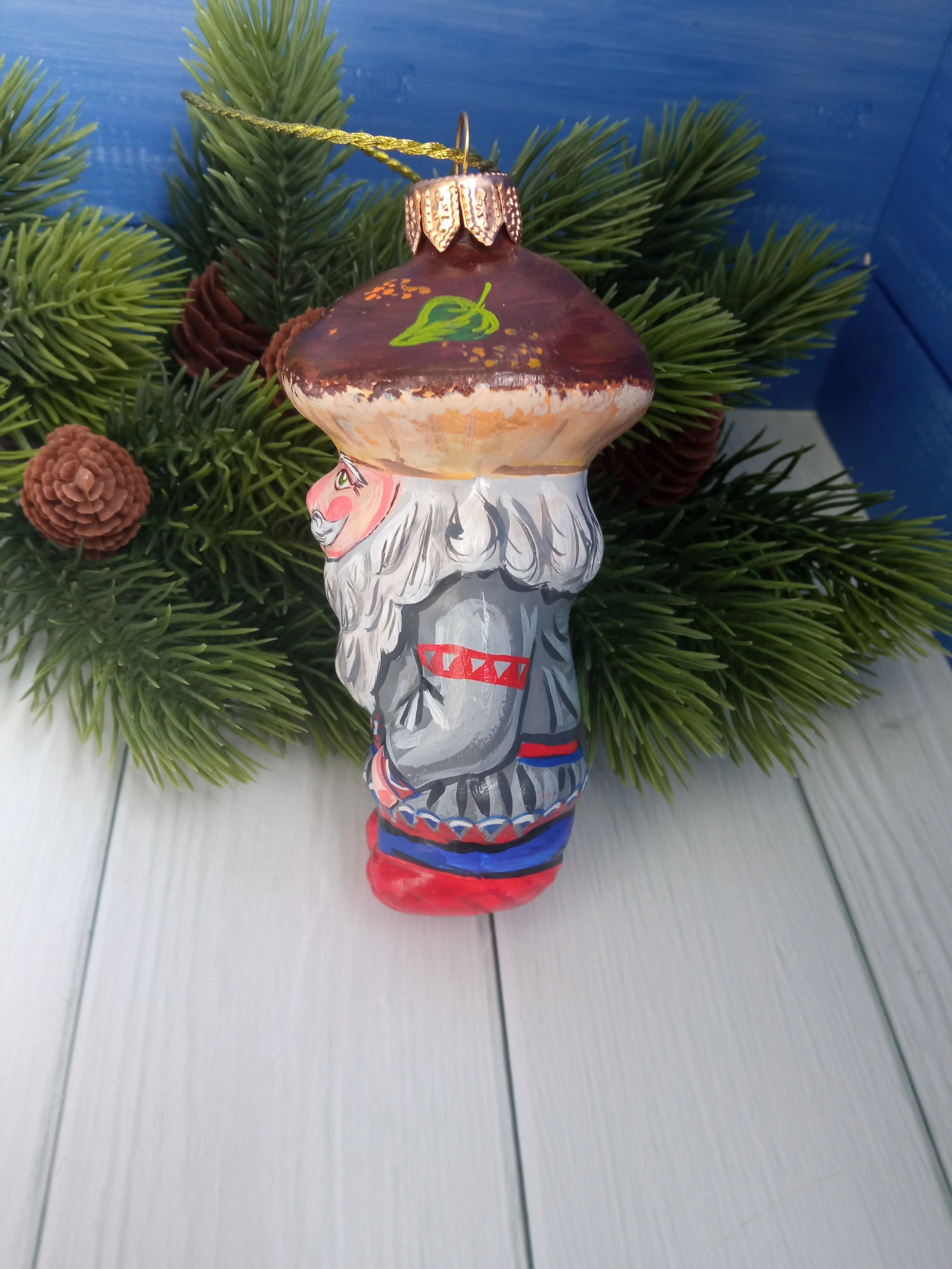 Ёлочная игрушка Боровичек Art-Works Стекло Ручная роспись