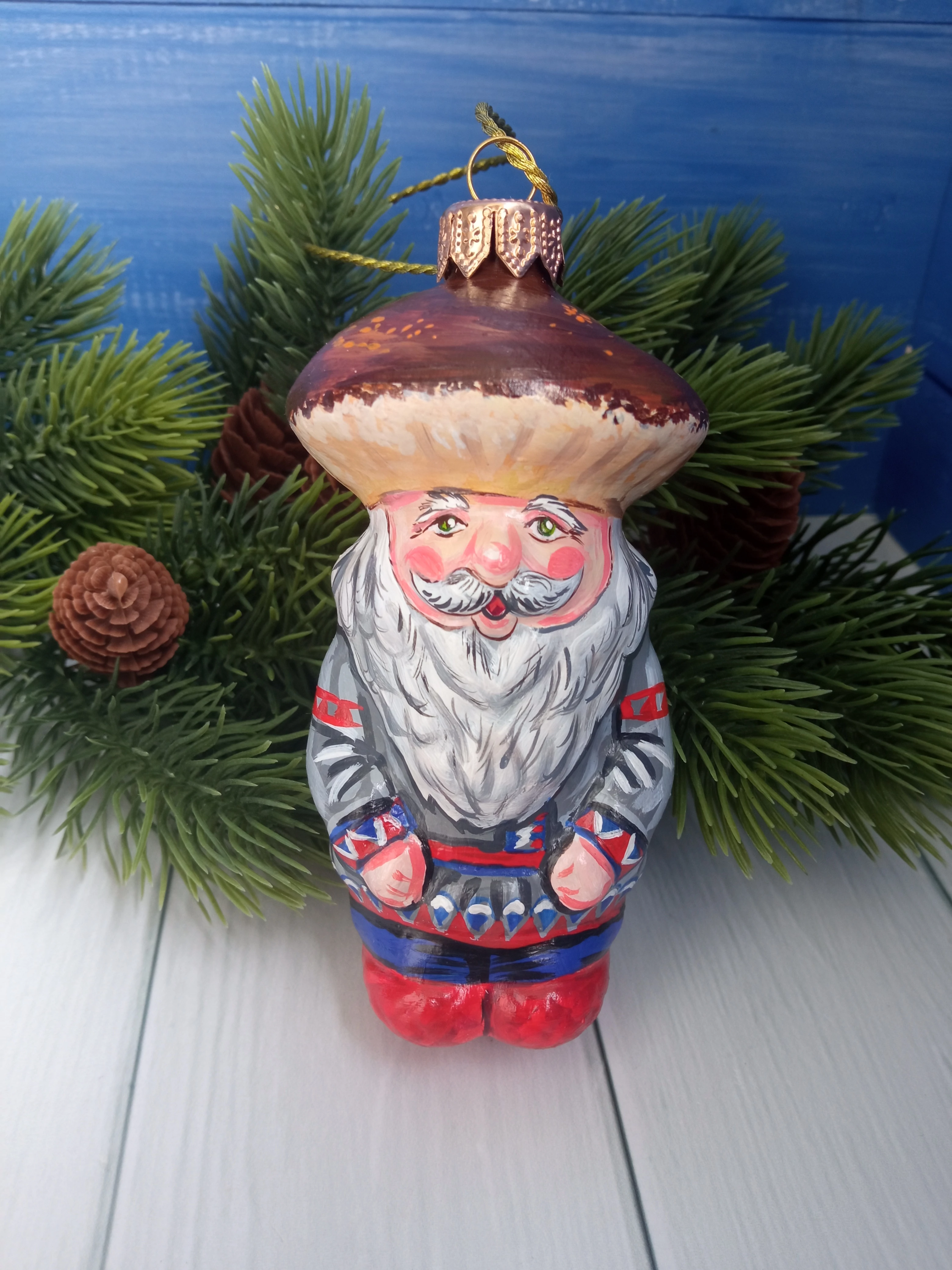 Ёлочная игрушка Боровичек Art-Works Стекло Ручная роспись