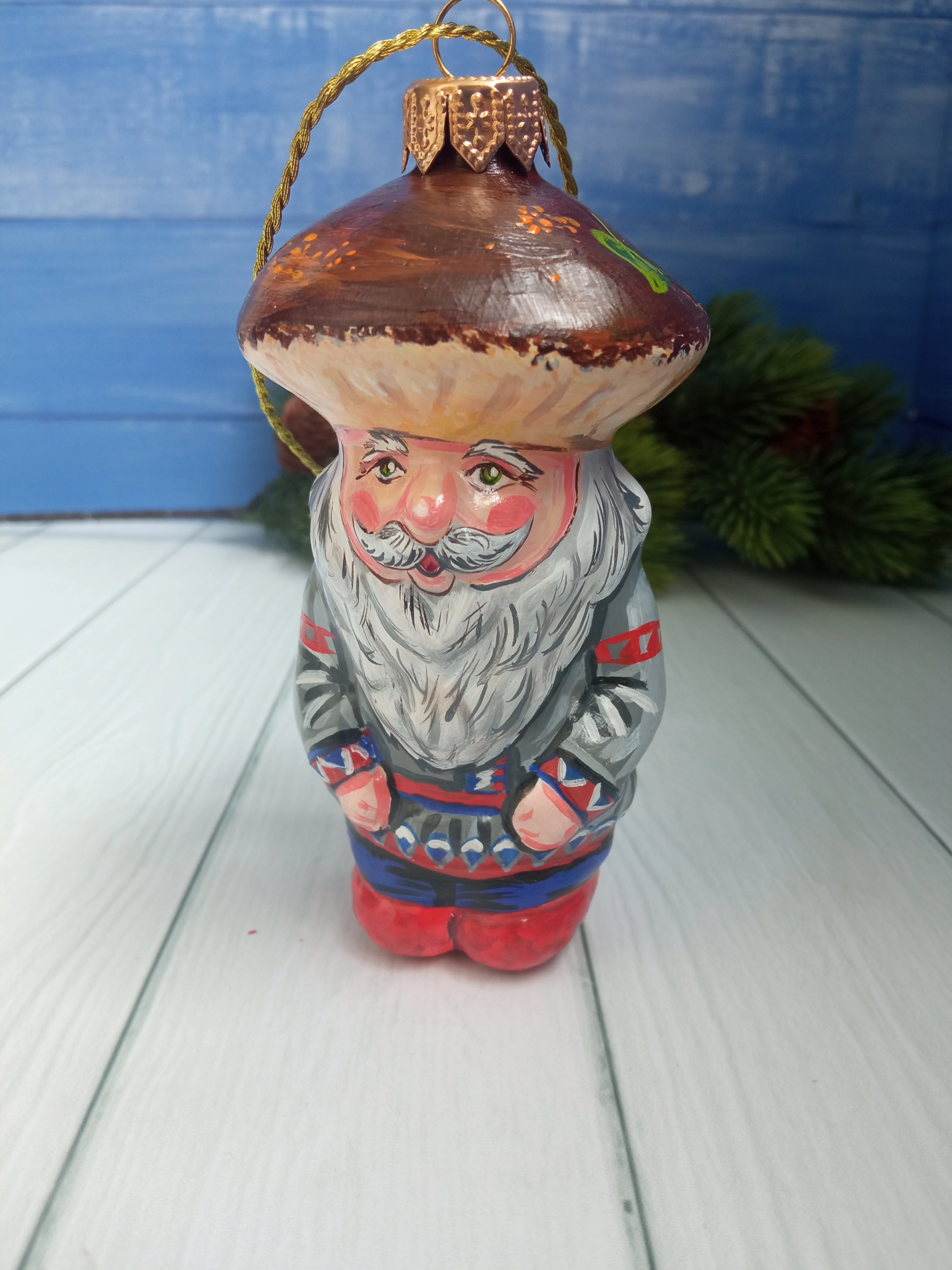 Ёлочная игрушка Боровичек Art-Works Стекло Ручная роспись