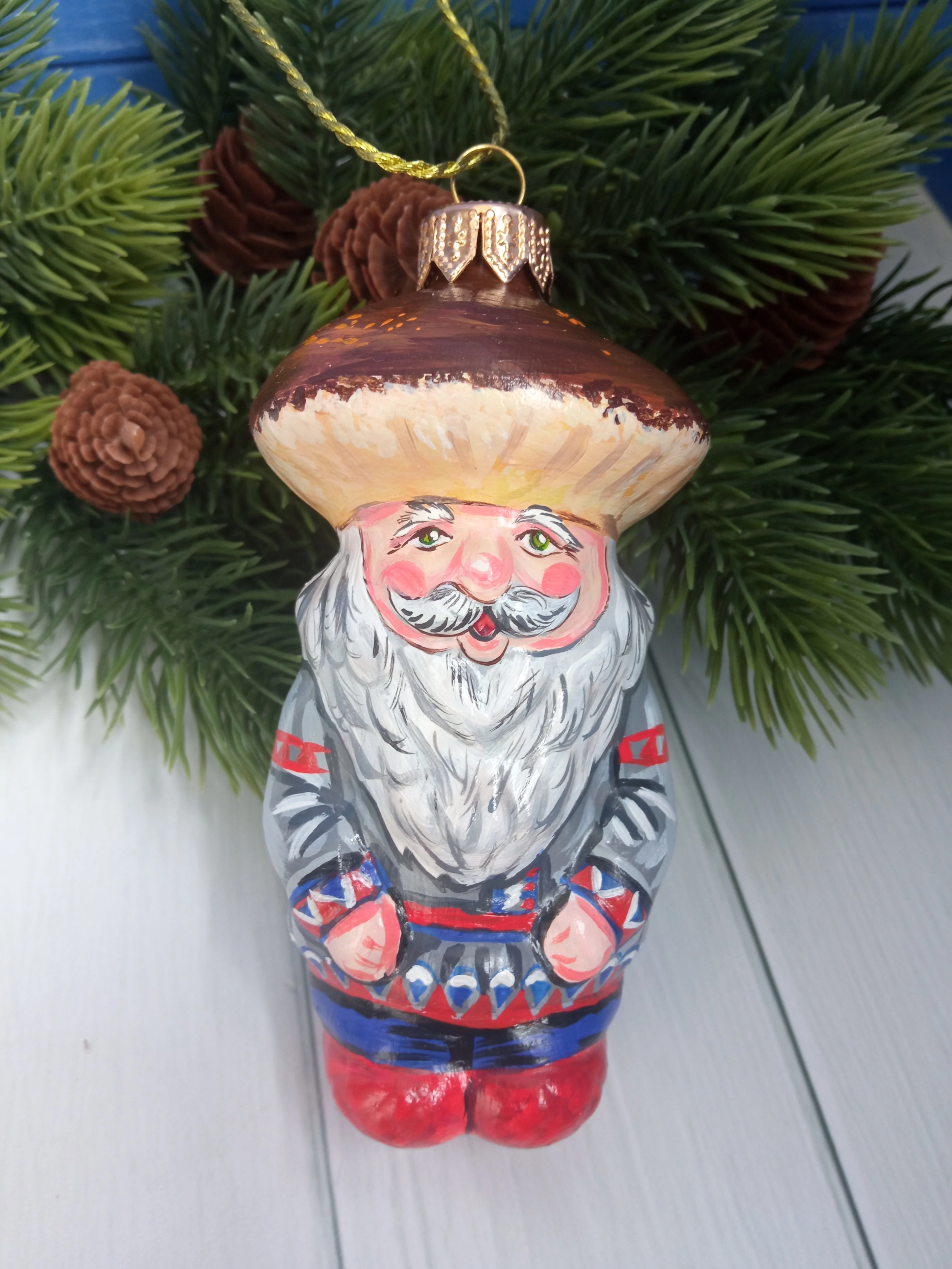 Ёлочная игрушка Боровичек Art-Works Стекло Ручная роспись