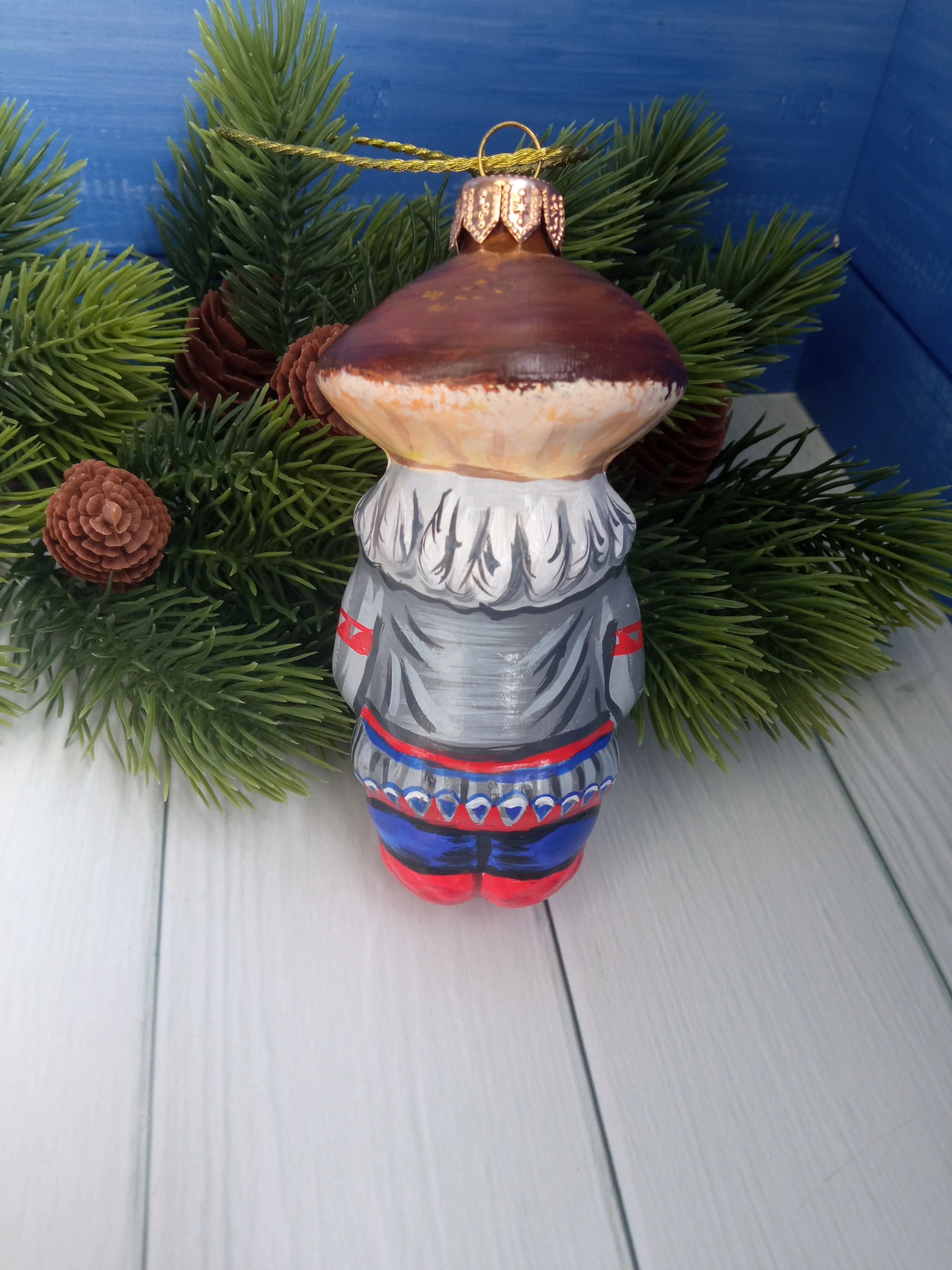 Ёлочная игрушка Боровичек Art-Works Стекло Ручная роспись