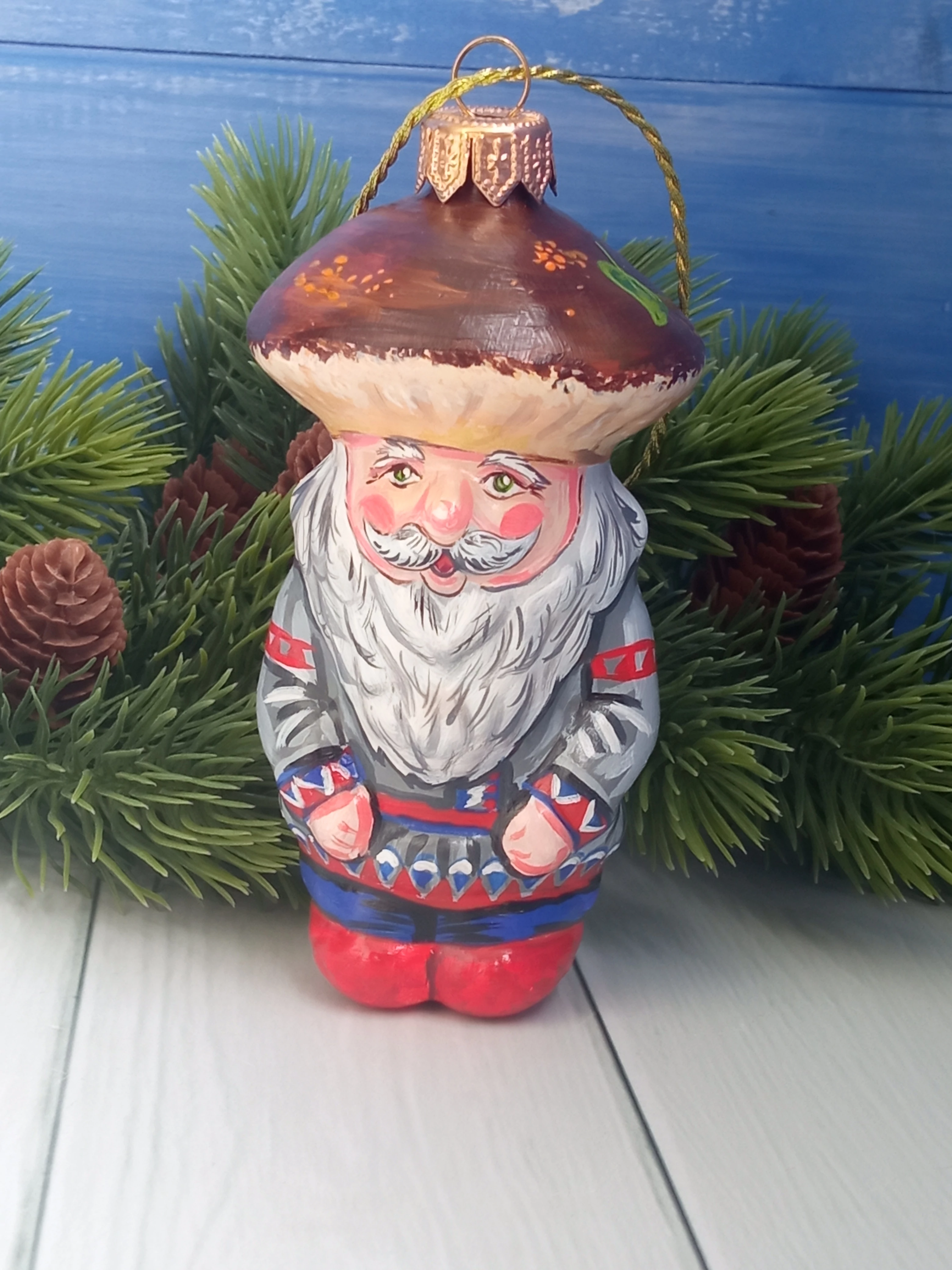 Ёлочная игрушка Боровичек Art-Works Стекло Ручная роспись