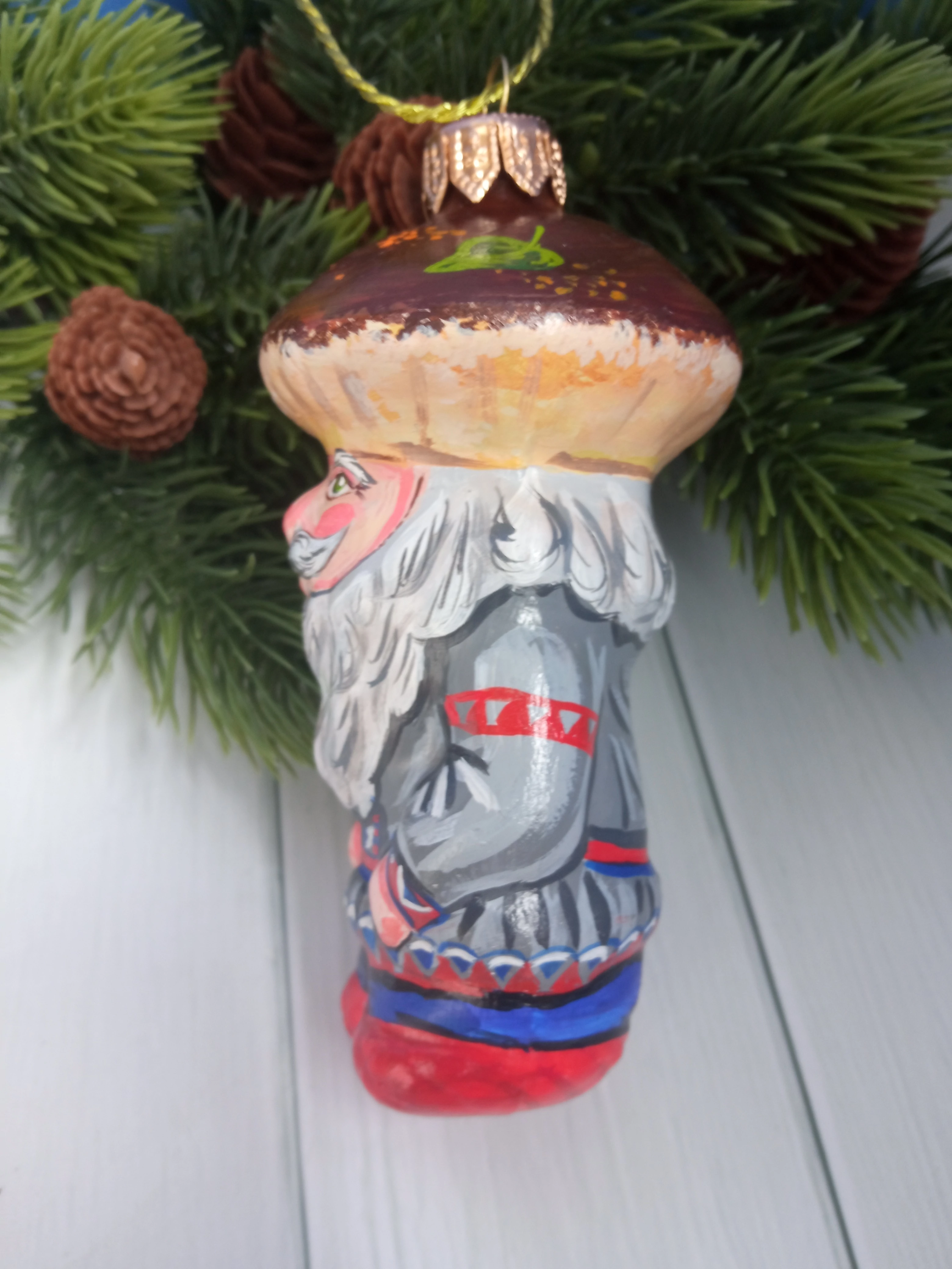 Ёлочная игрушка Боровичек Art-Works Стекло Ручная роспись