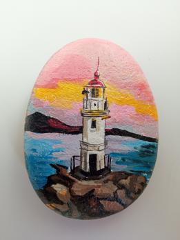Картина на камне Маяк Art-Works Ручная роспись