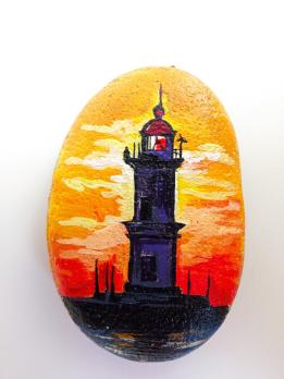 Картина на камне Маяк Art-Works Ручная роспись