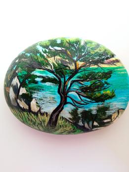 Картина на камне Сосна Art-Works Ручная роспись