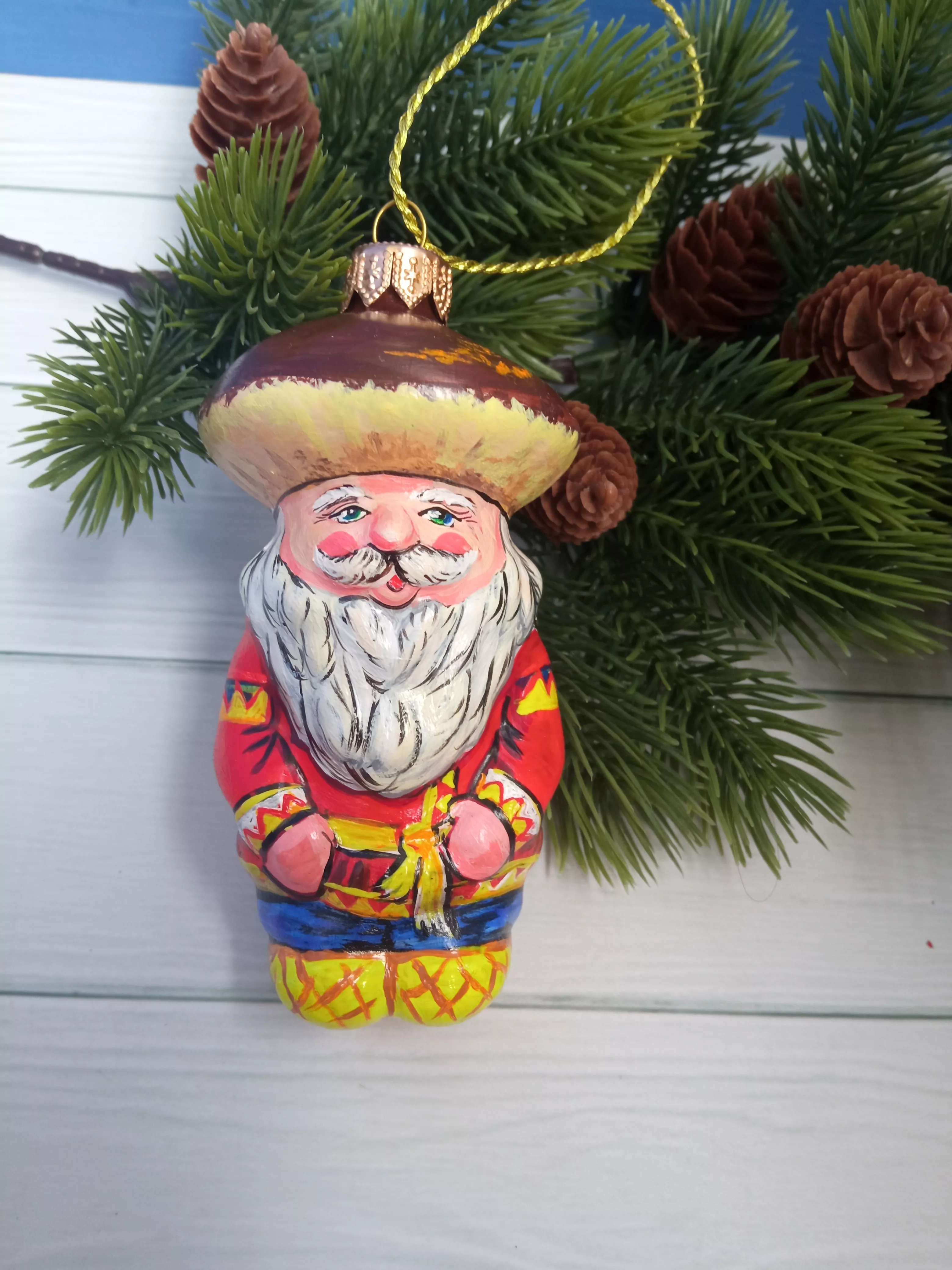 Ёлочная игрушка Боровичок Art-Works Стекло Ручная роспись