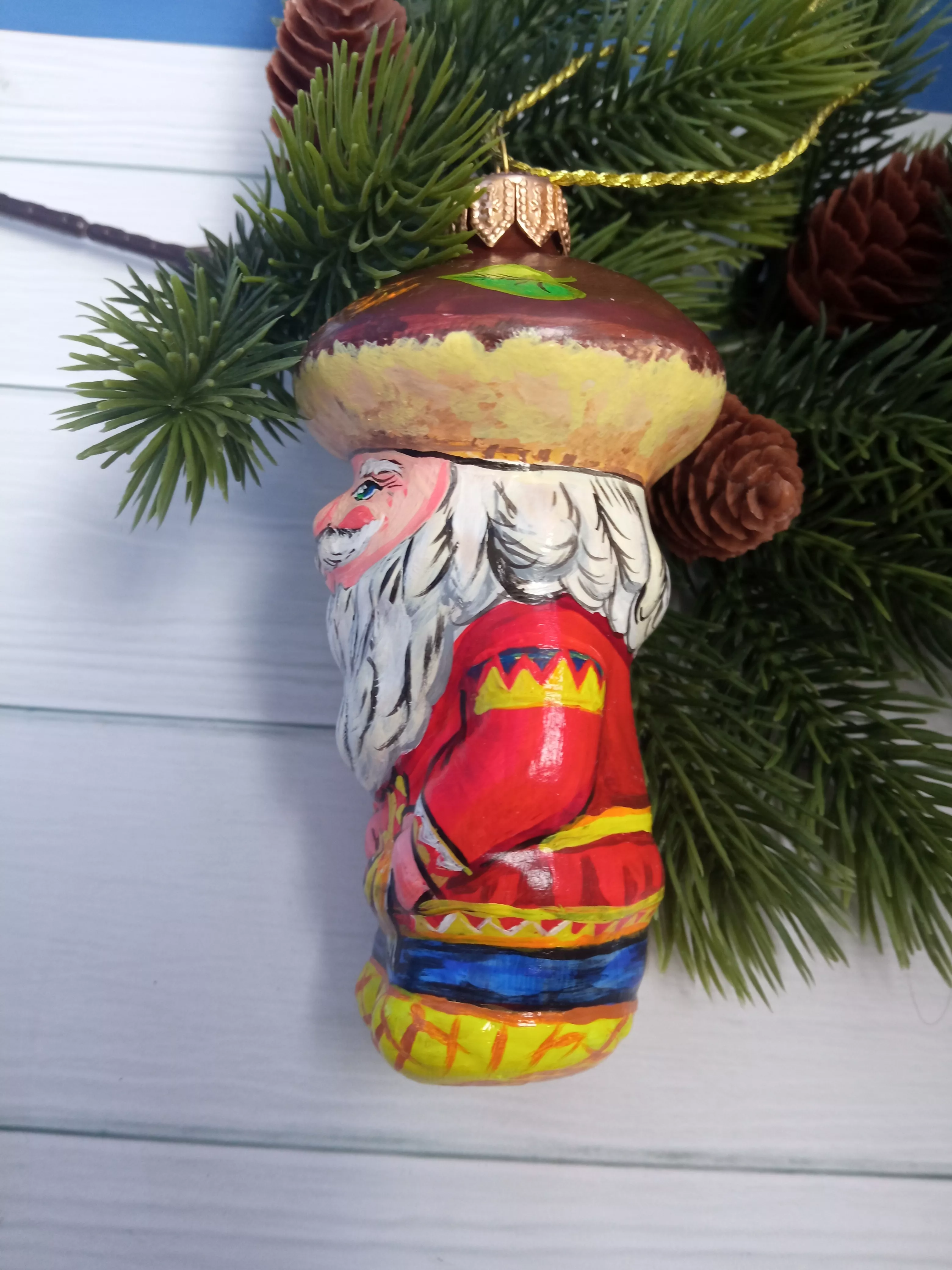 Ёлочная игрушка Боровичок Art-Works Стекло Ручная роспись