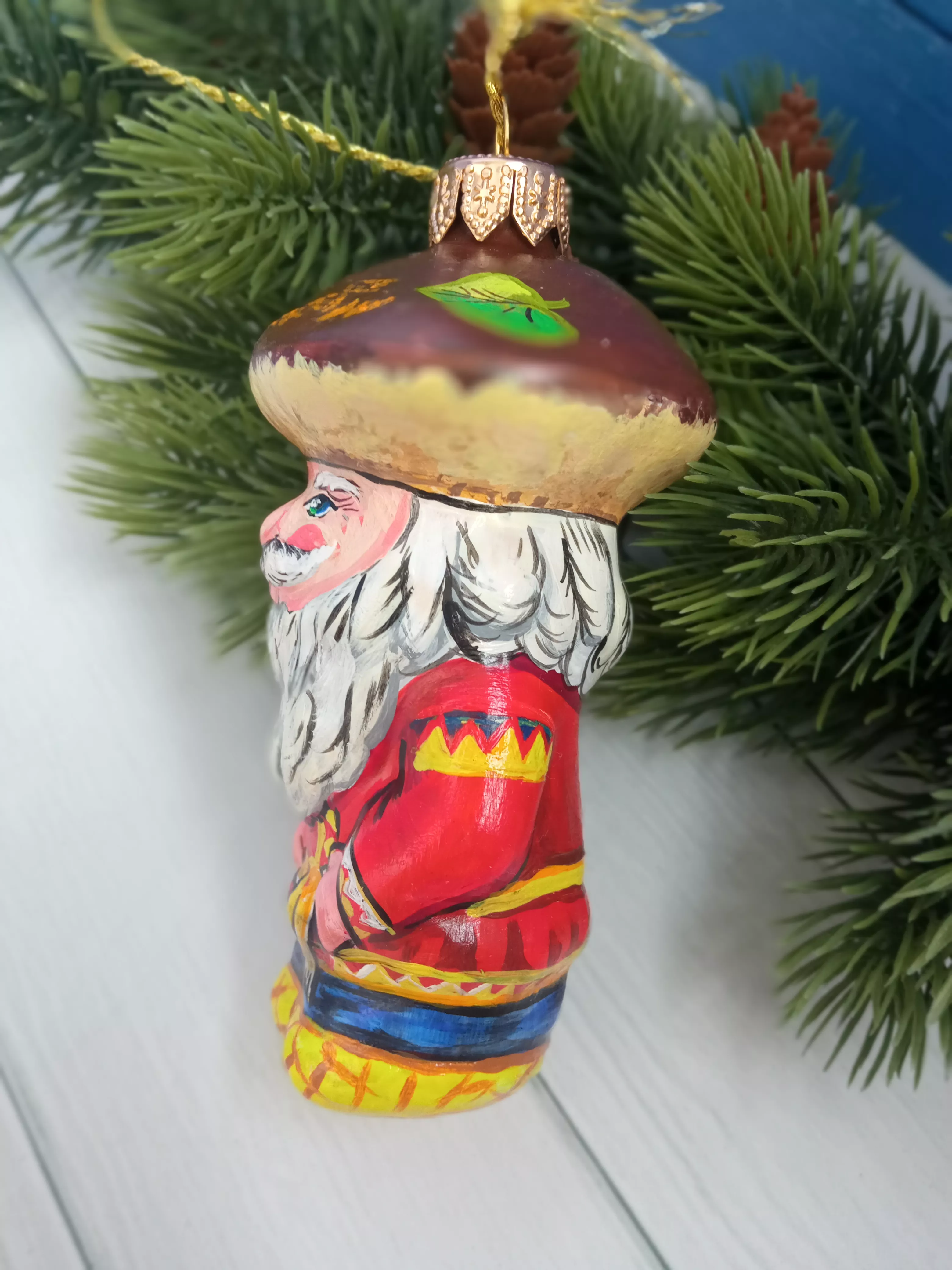 Ёлочная игрушка Боровичок Art-Works Стекло Ручная роспись