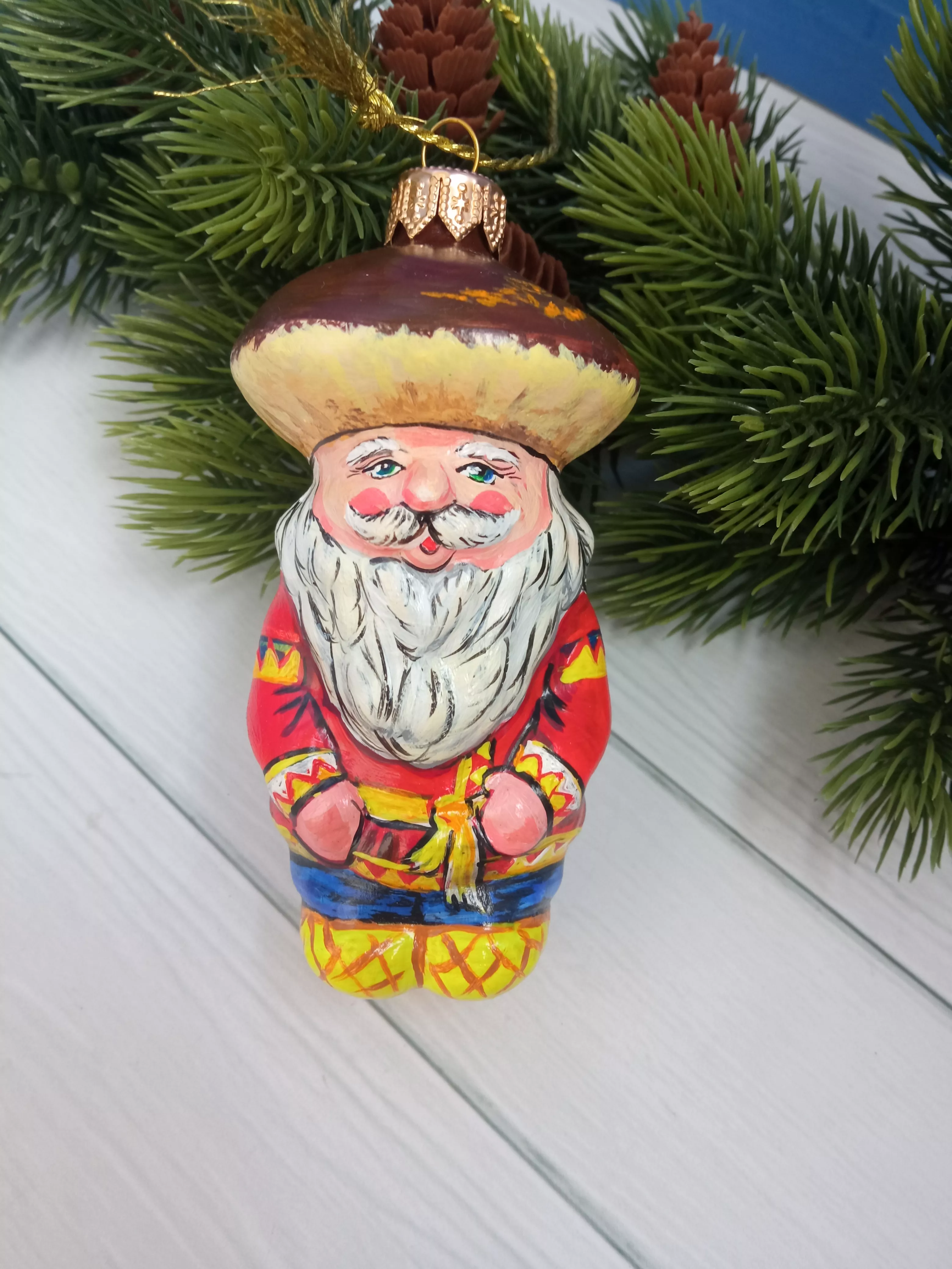 Ёлочная игрушка Боровичок Art-Works Стекло Ручная роспись