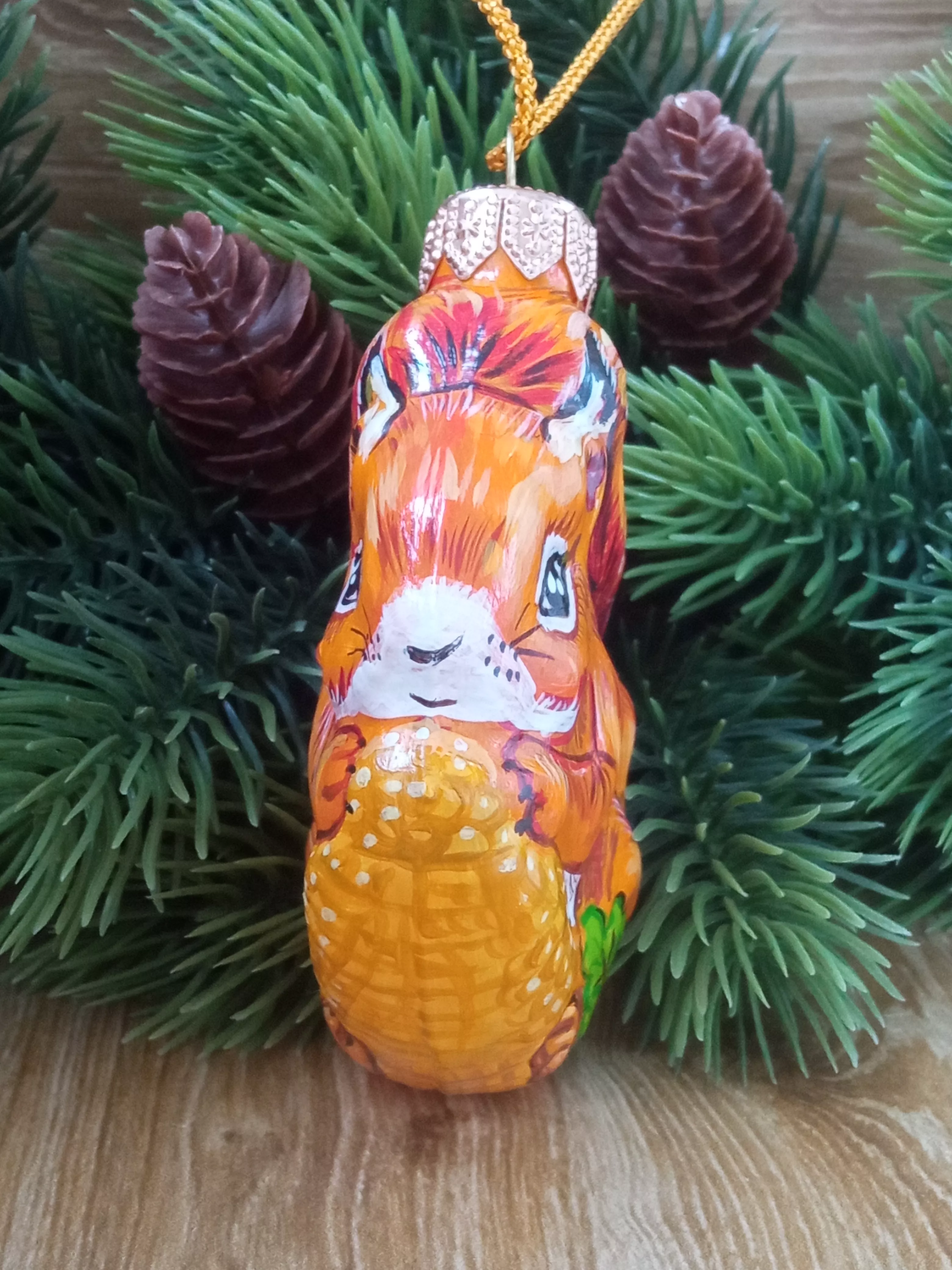 Ёлочная игрушка Белочка Art-Works Стекло Ручная роспись CN-120