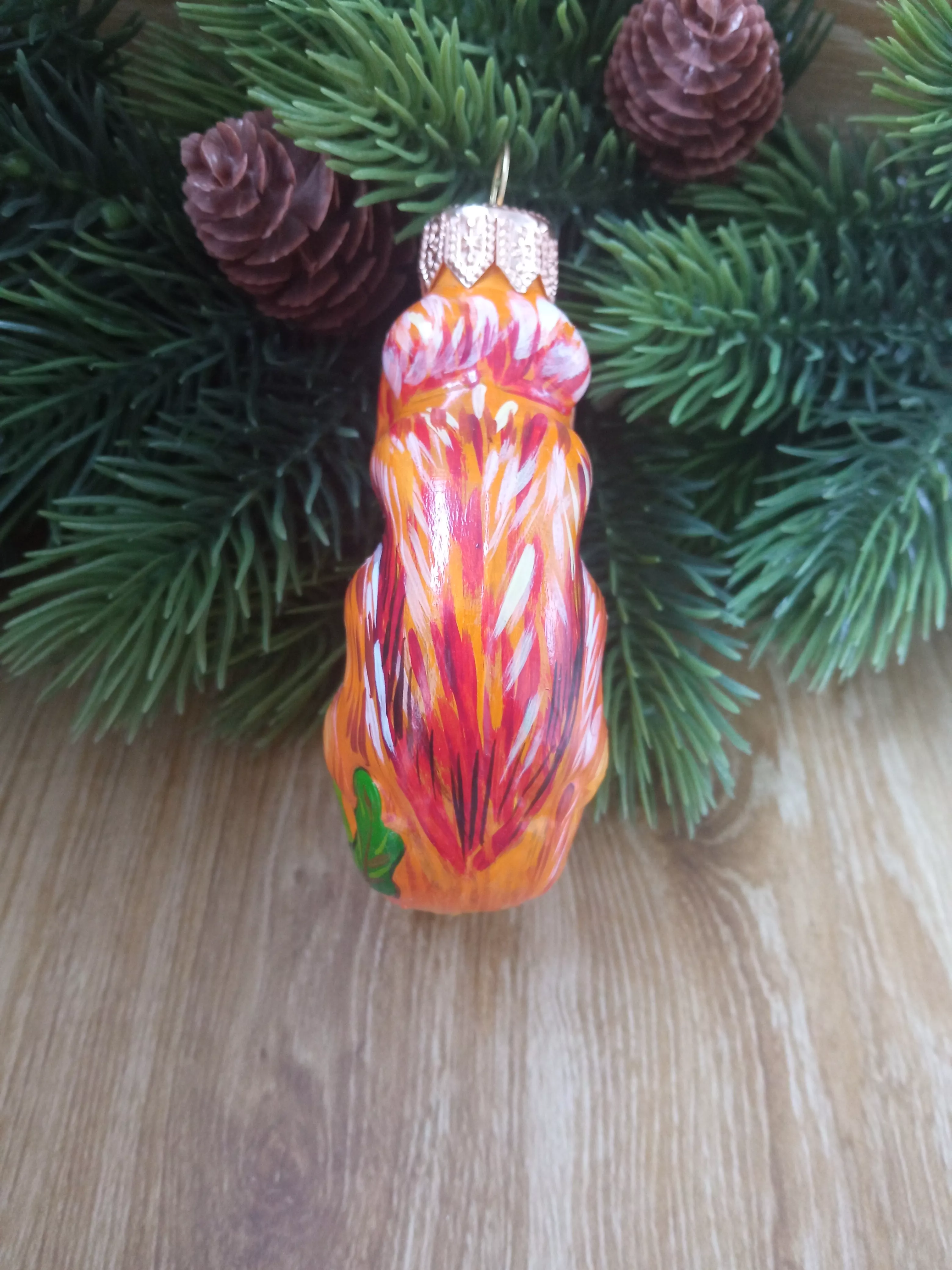 Ёлочная игрушка Белочка Art-Works Стекло Ручная роспись CN-120