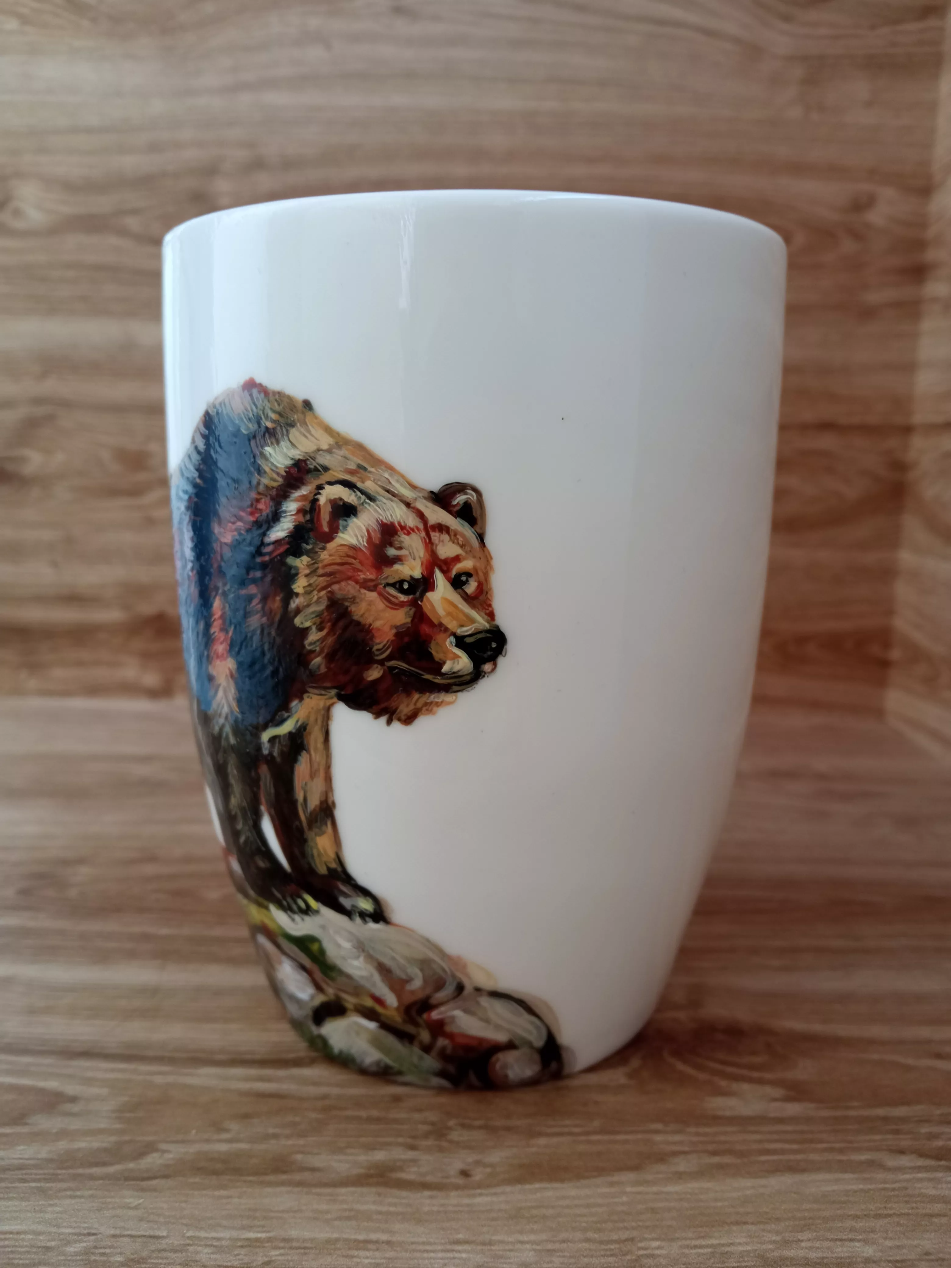 Кружка с ручной росписью Медведь Art-Works Фарфор CN-121