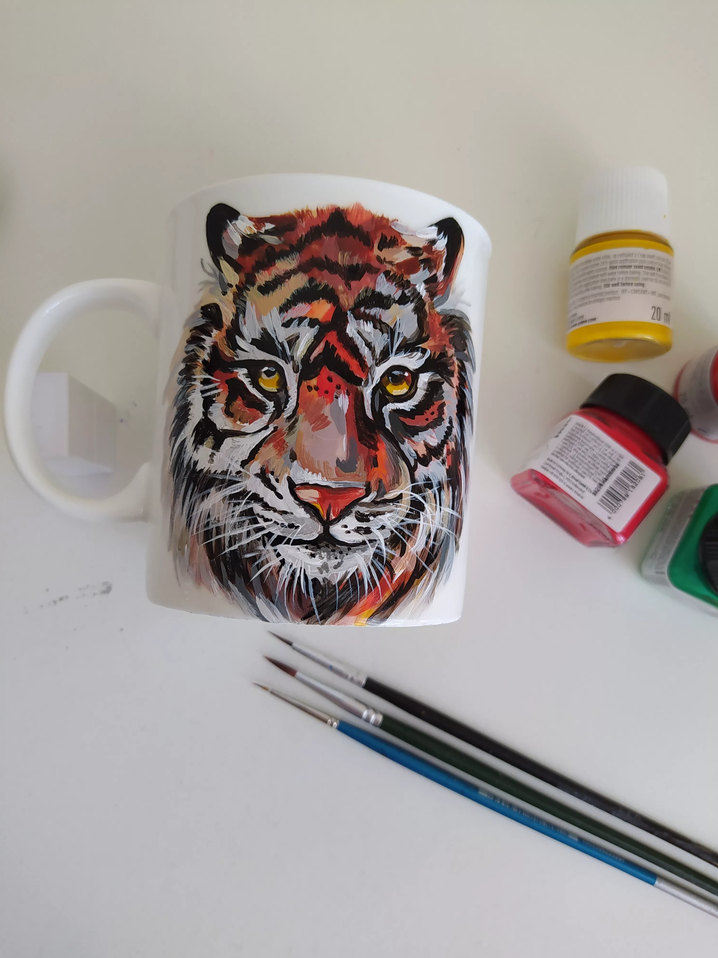 Кружка с ручной росписью Тигр Art-Works Фарфор CN-124