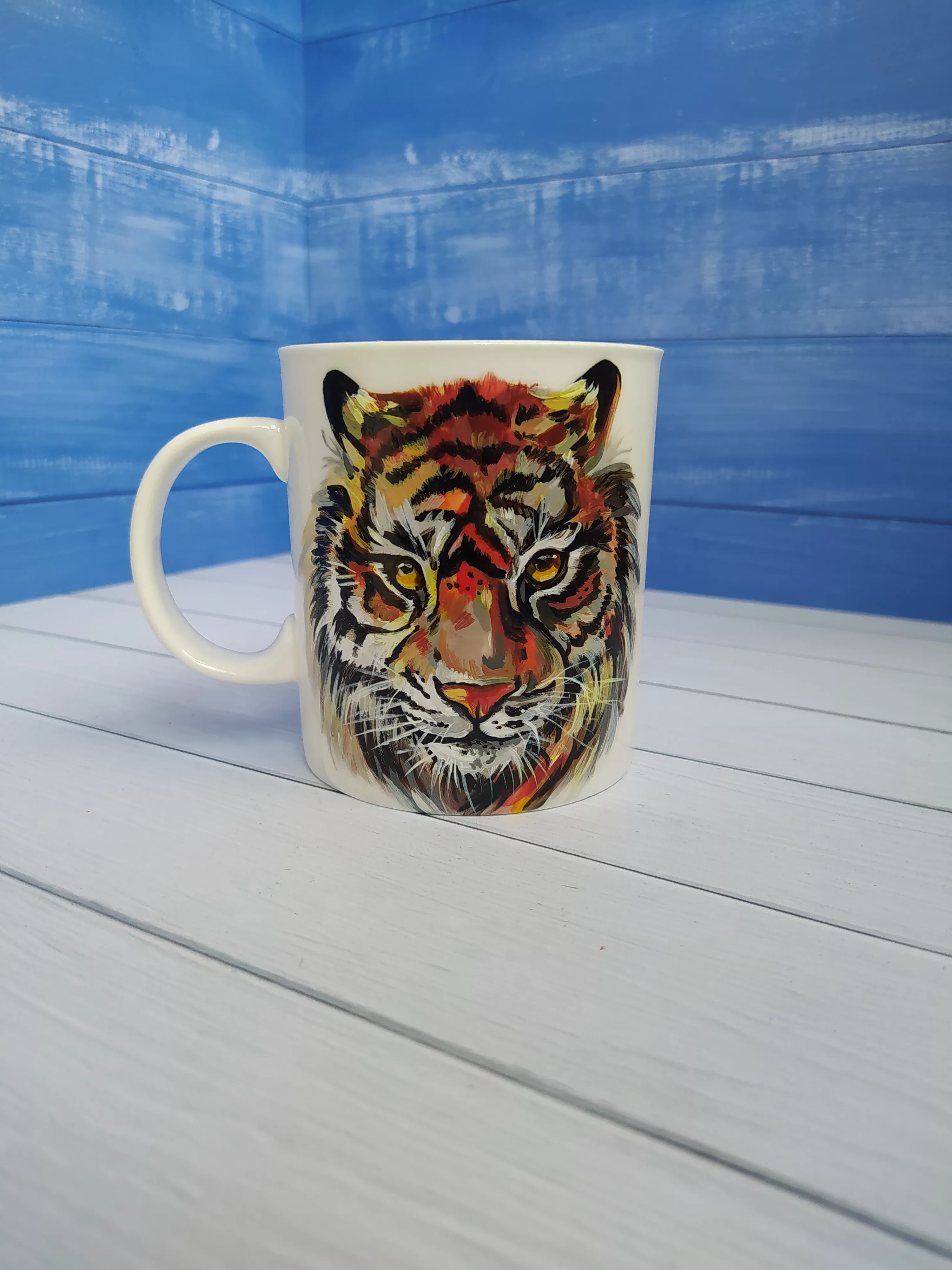 Кружка с ручной росписью Тигр Art-Works Фарфор CN-124