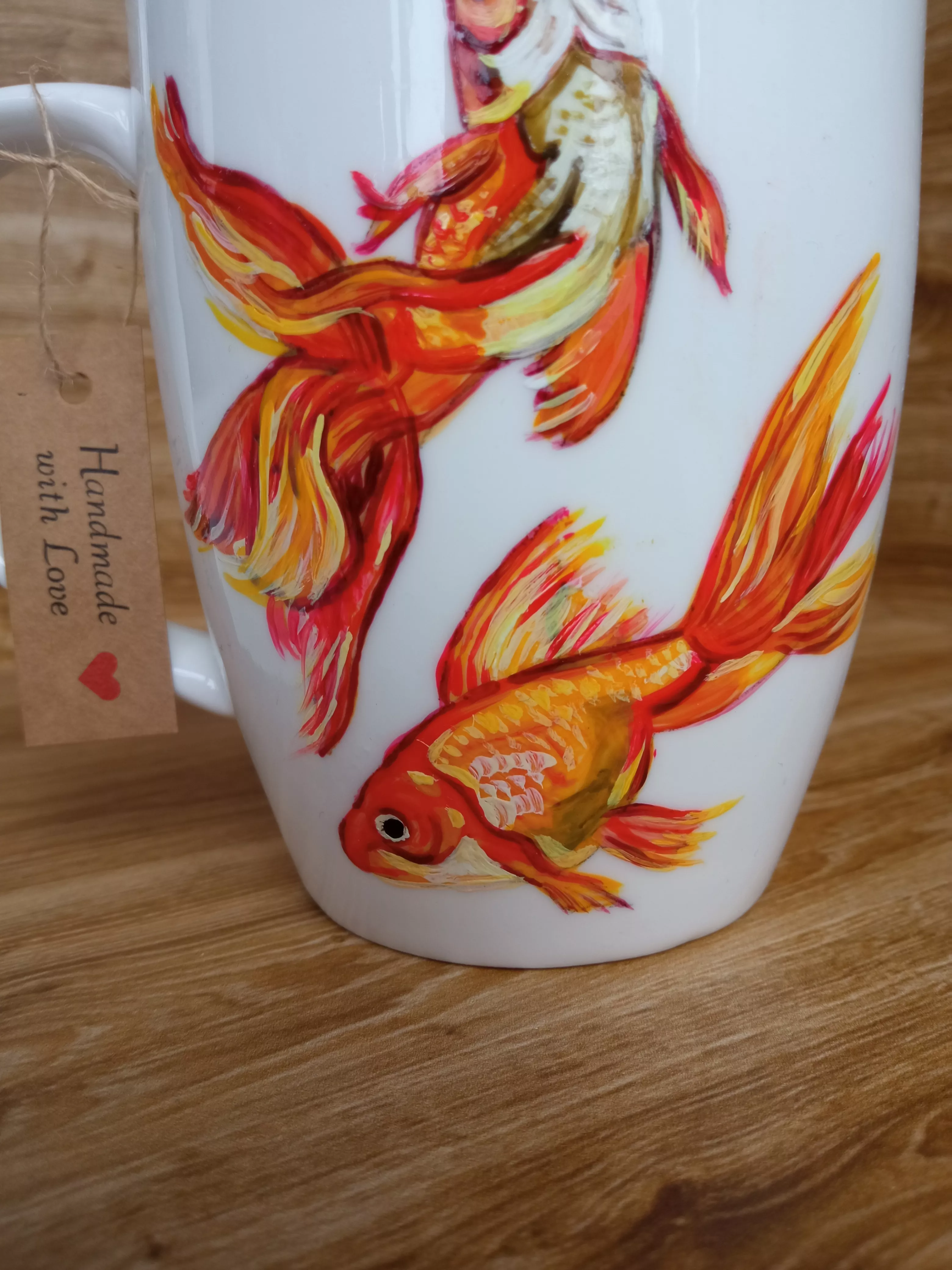 Кружка с ручной росписью Золотая рыбка Art-Works Фарфор CN-126