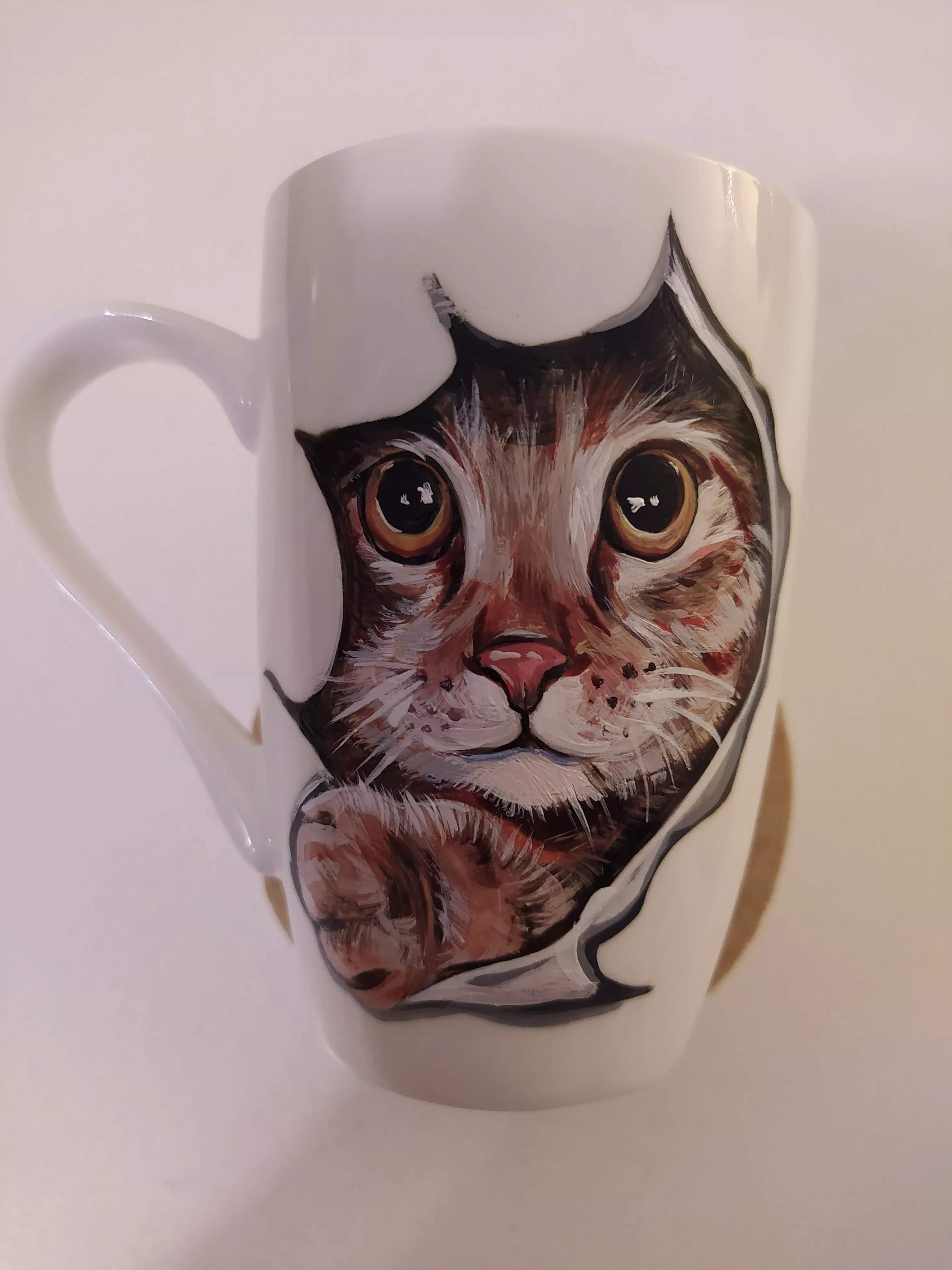 Кружка с ручной росписью Котик Art-Works Фарфор CN-128