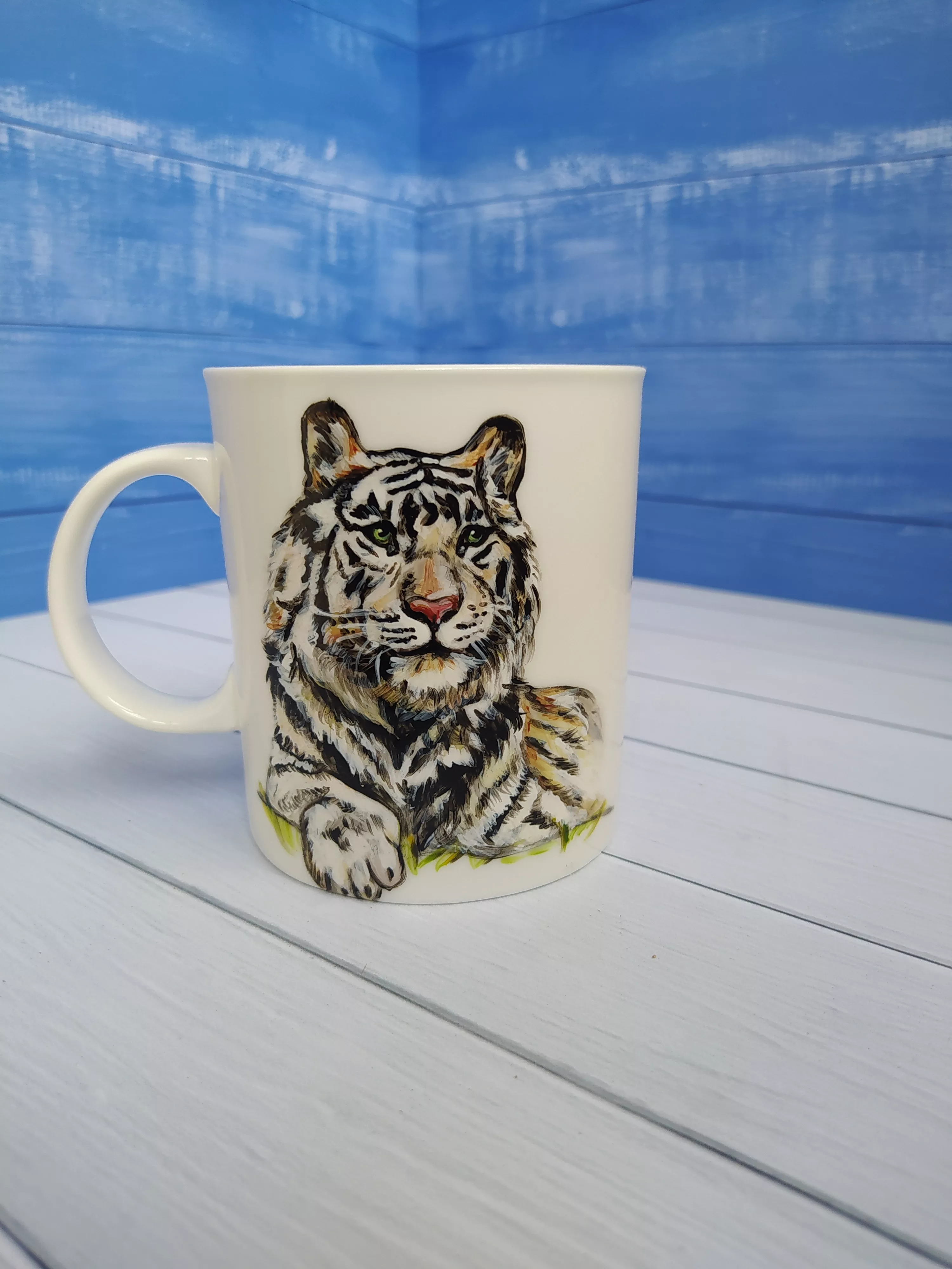 Кружка с ручной росписью Тигр Art-Works Фарфор CN-129