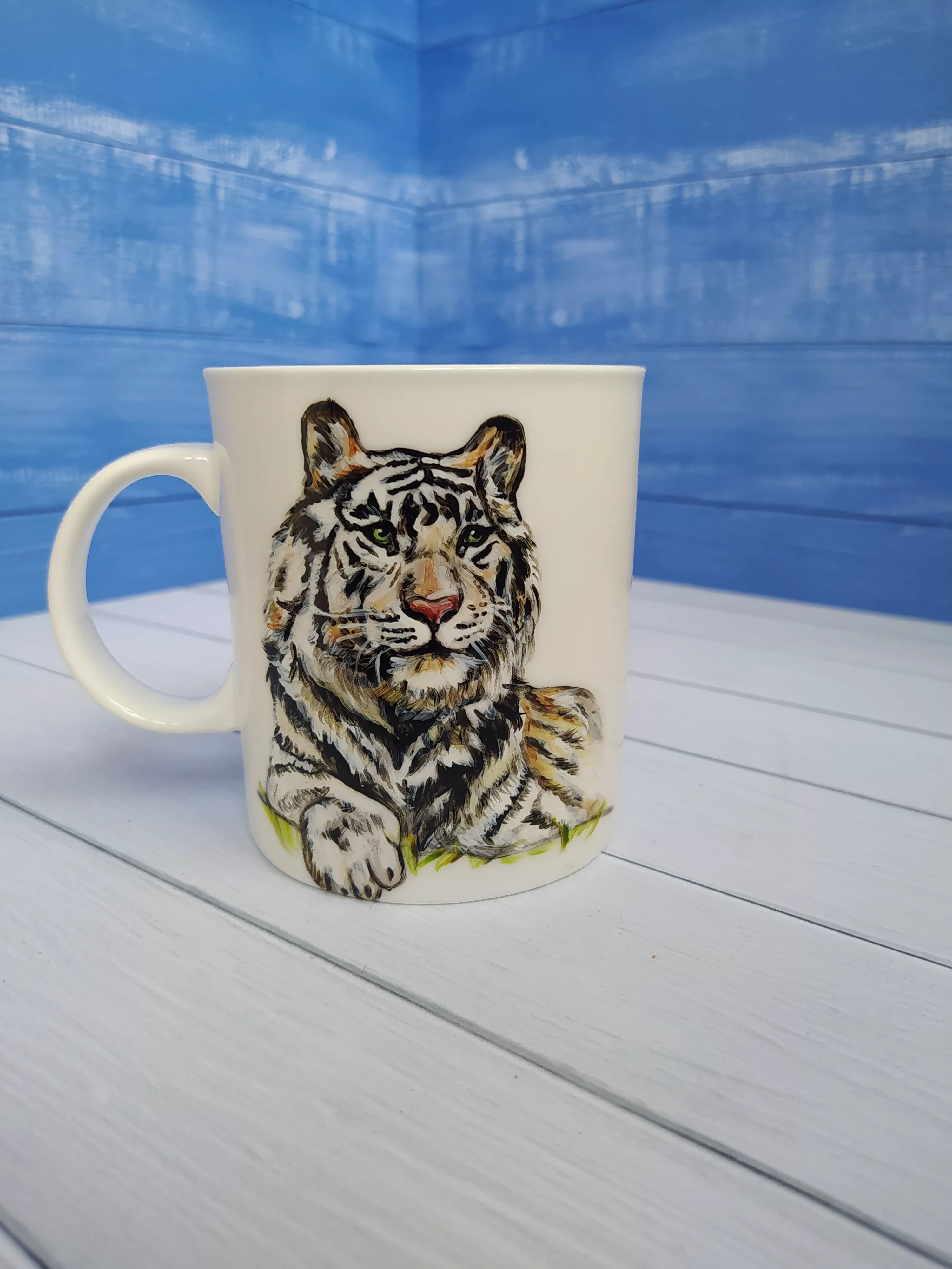 Кружка с ручной росписью Тигр Art-Works Фарфор CN-129