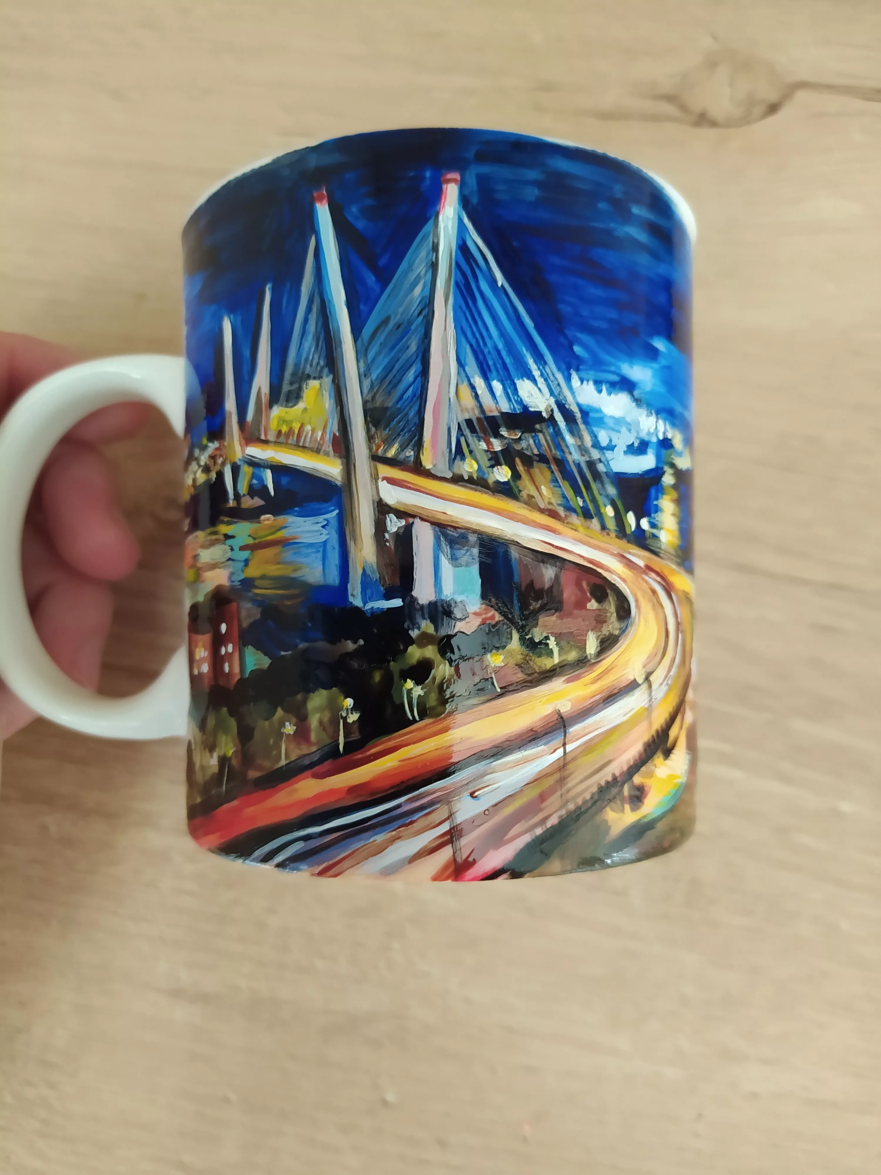 Кружка с ручной росписью Золотой мост Art-Works Фарфор CN-130