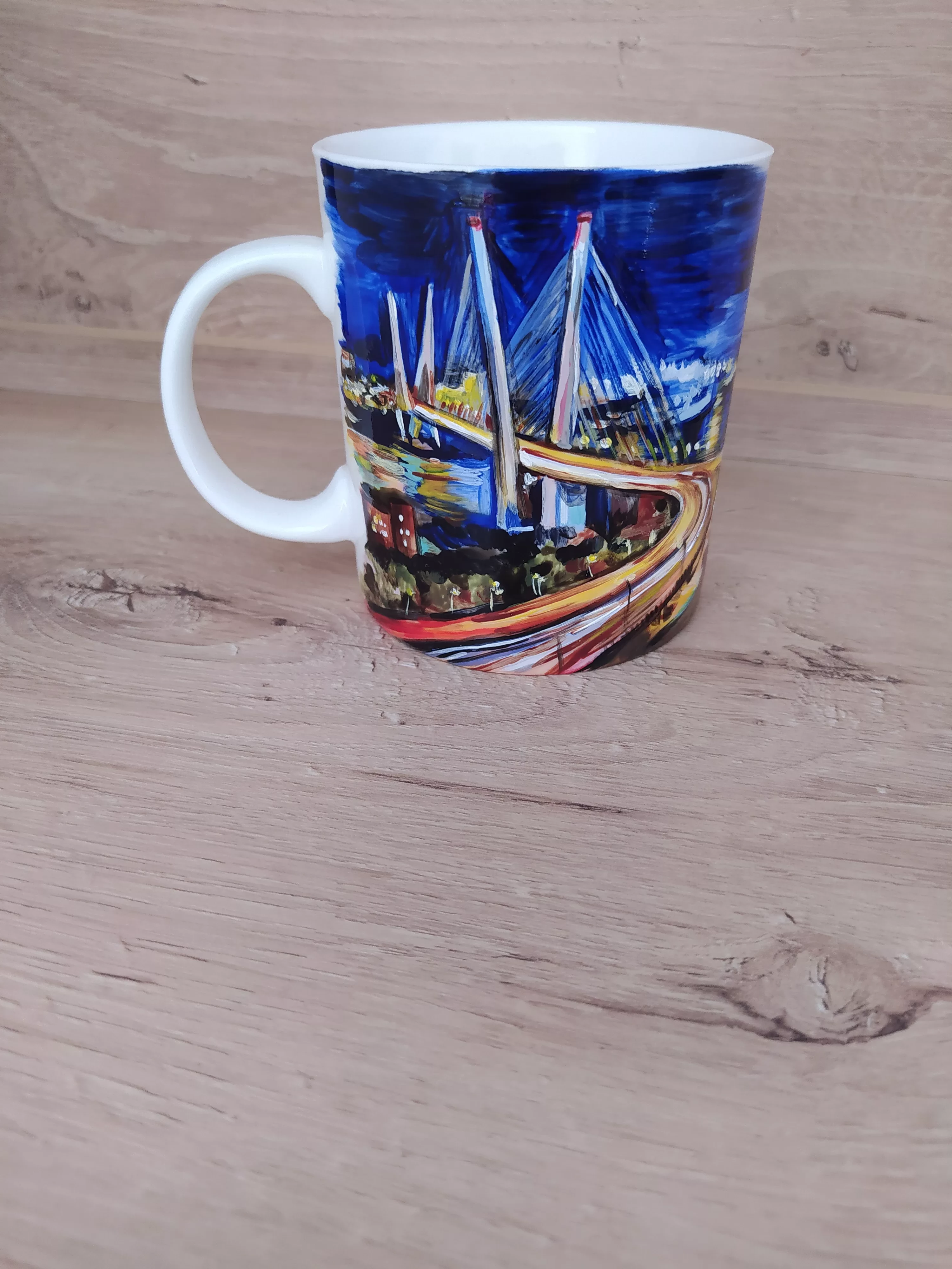 Кружка с ручной росписью Золотой мост Art-Works Фарфор CN-130