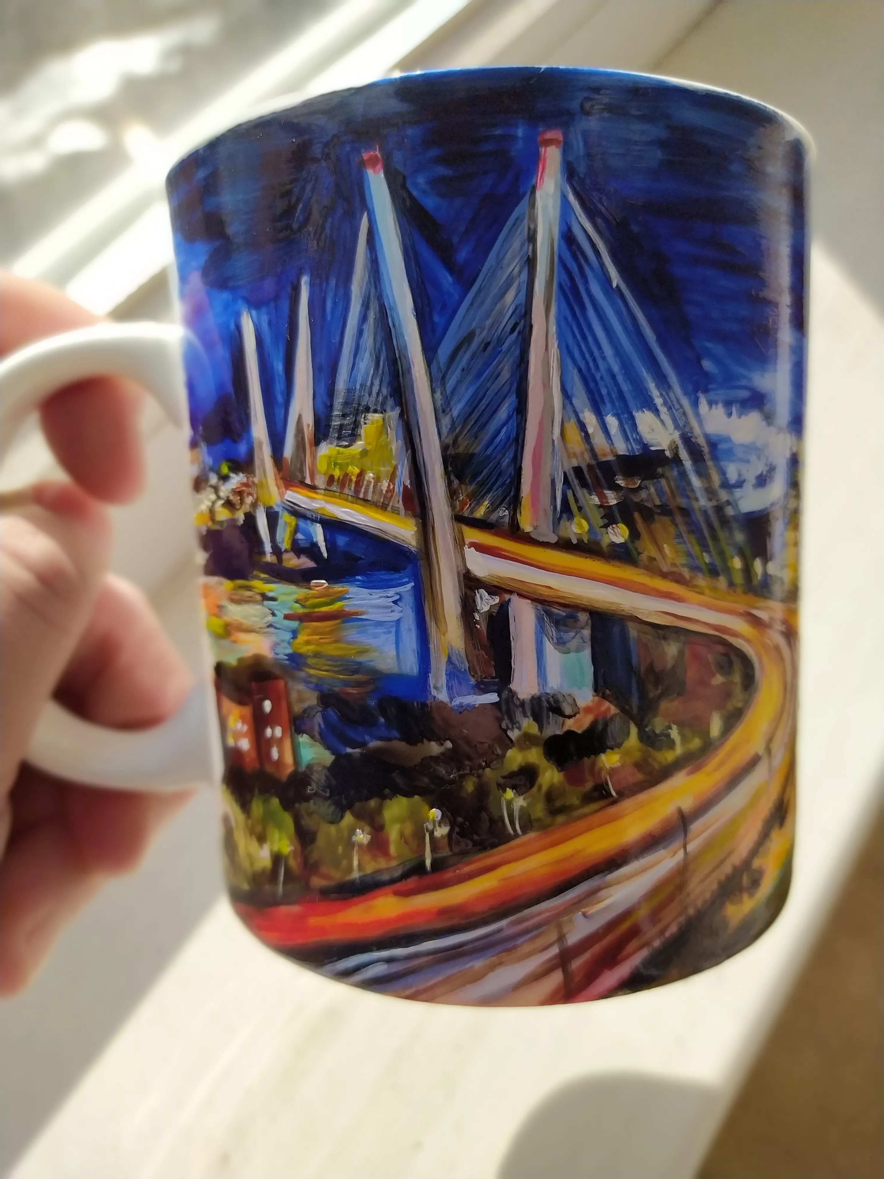 Кружка с ручной росписью Золотой мост Art-Works Фарфор CN-130