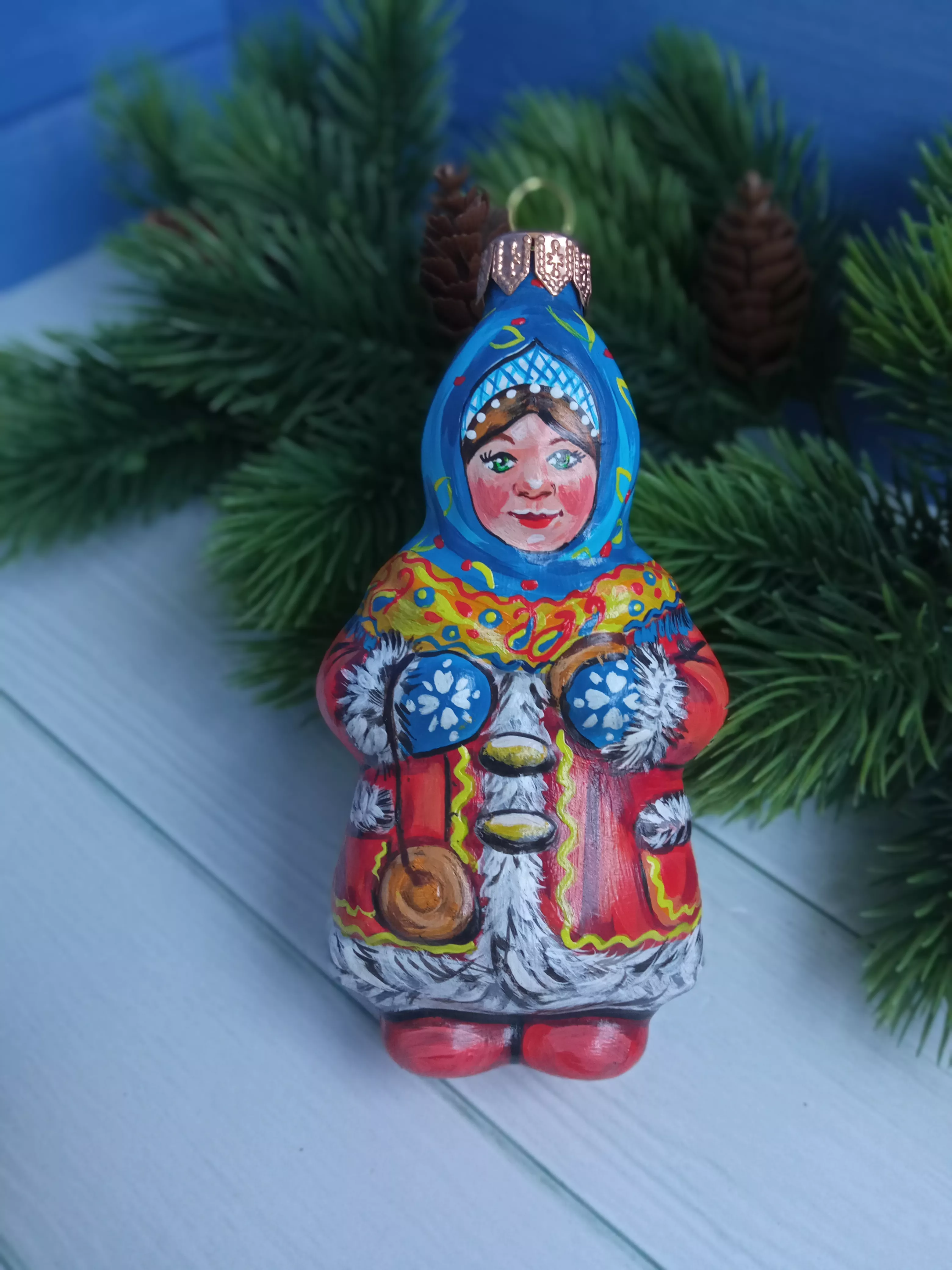 Ёлочная игрушка Девочка Art-Works Стекло Ручная роспись CN-160