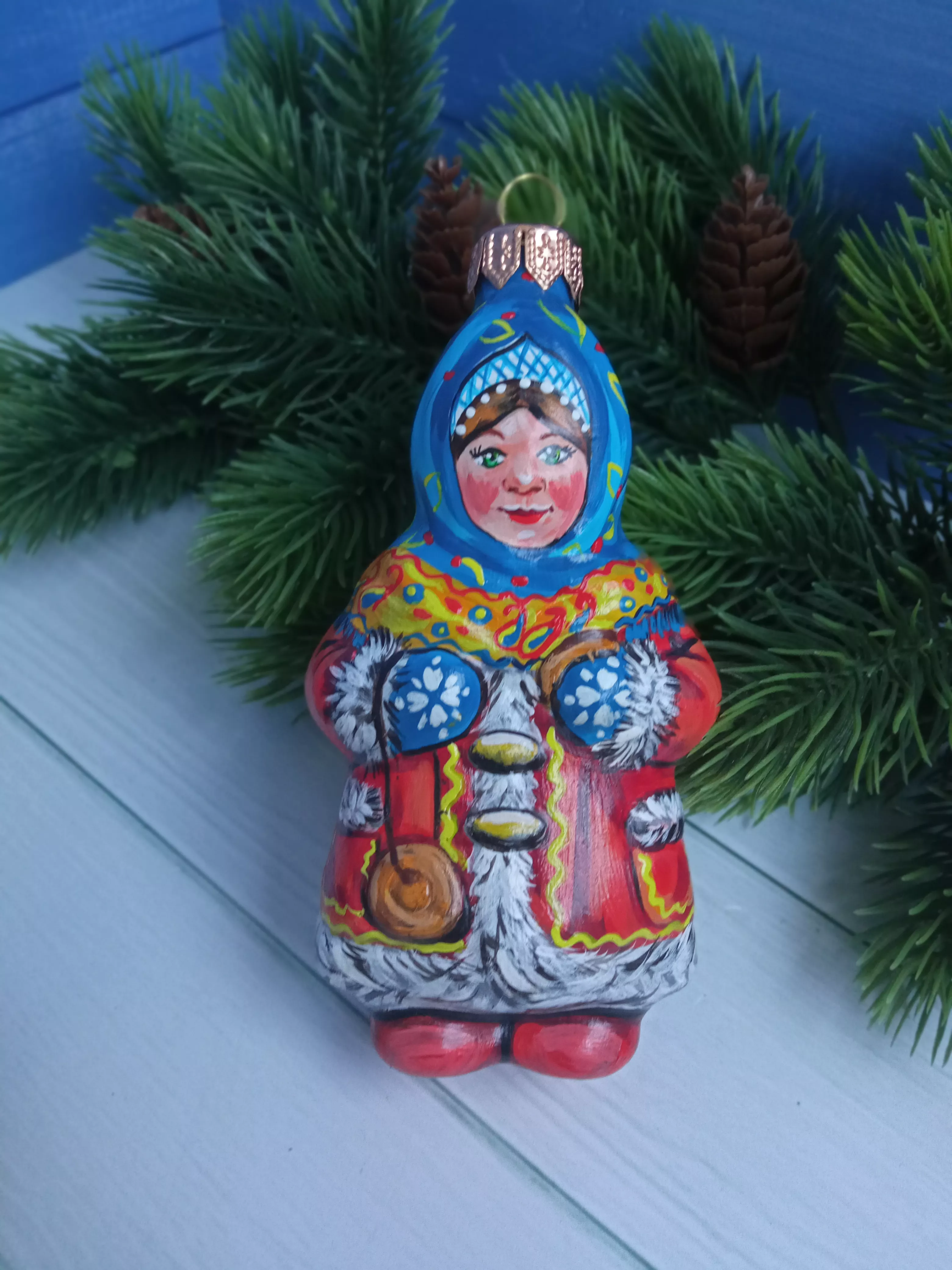 Ёлочная игрушка Девочка Art-Works Стекло Ручная роспись CN-160