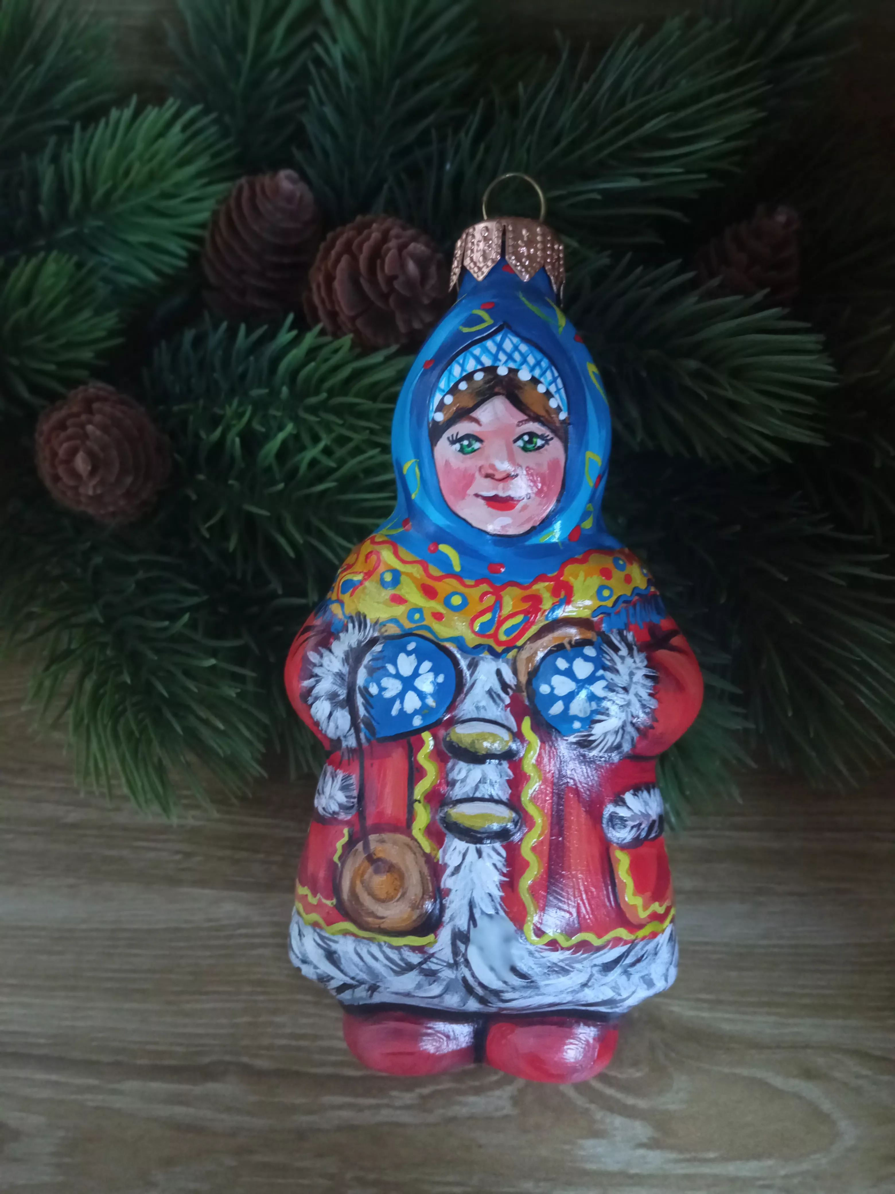 Ёлочная игрушка Девочка Art-Works Стекло Ручная роспись CN-160