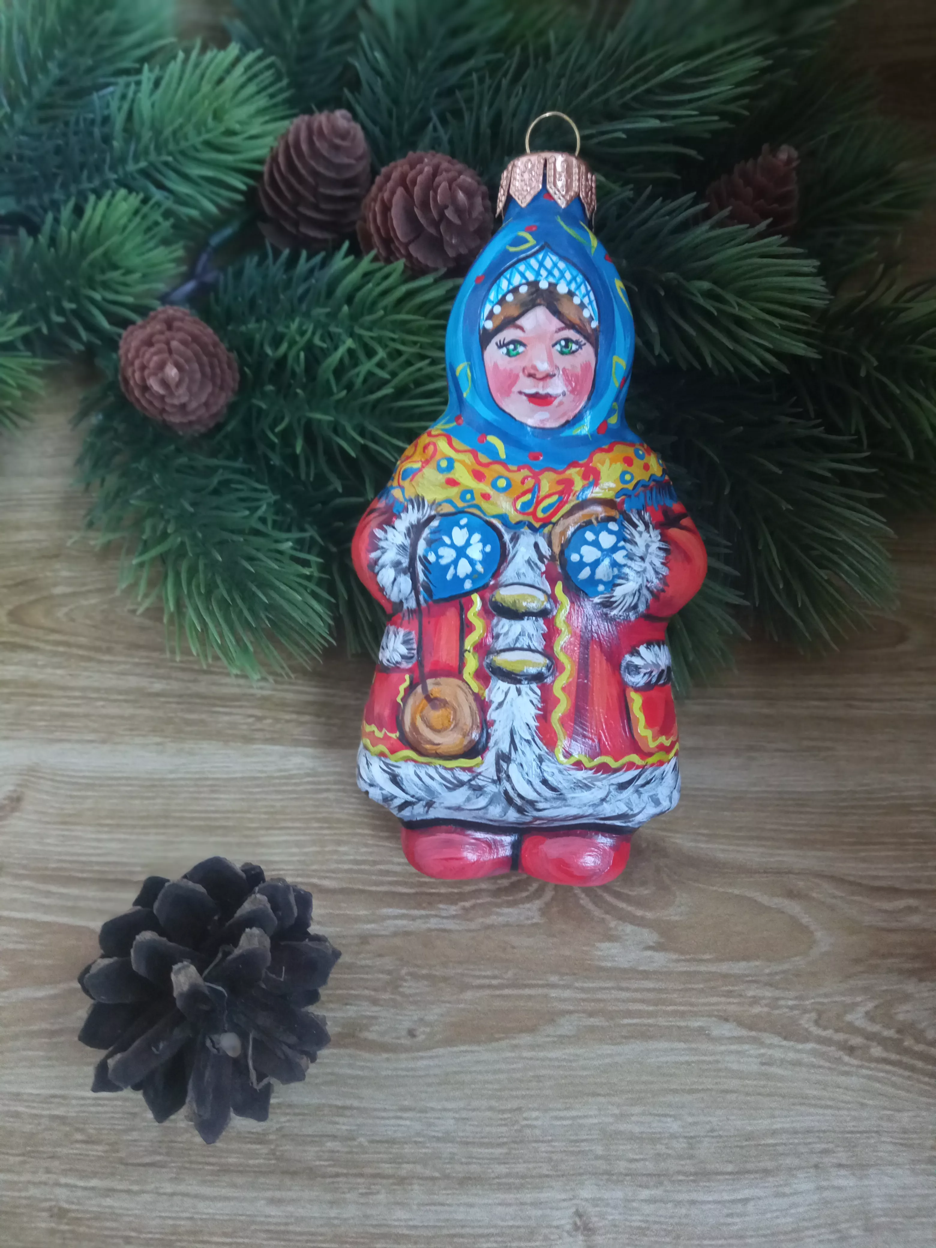 Ёлочная игрушка Девочка Art-Works Стекло Ручная роспись CN-160