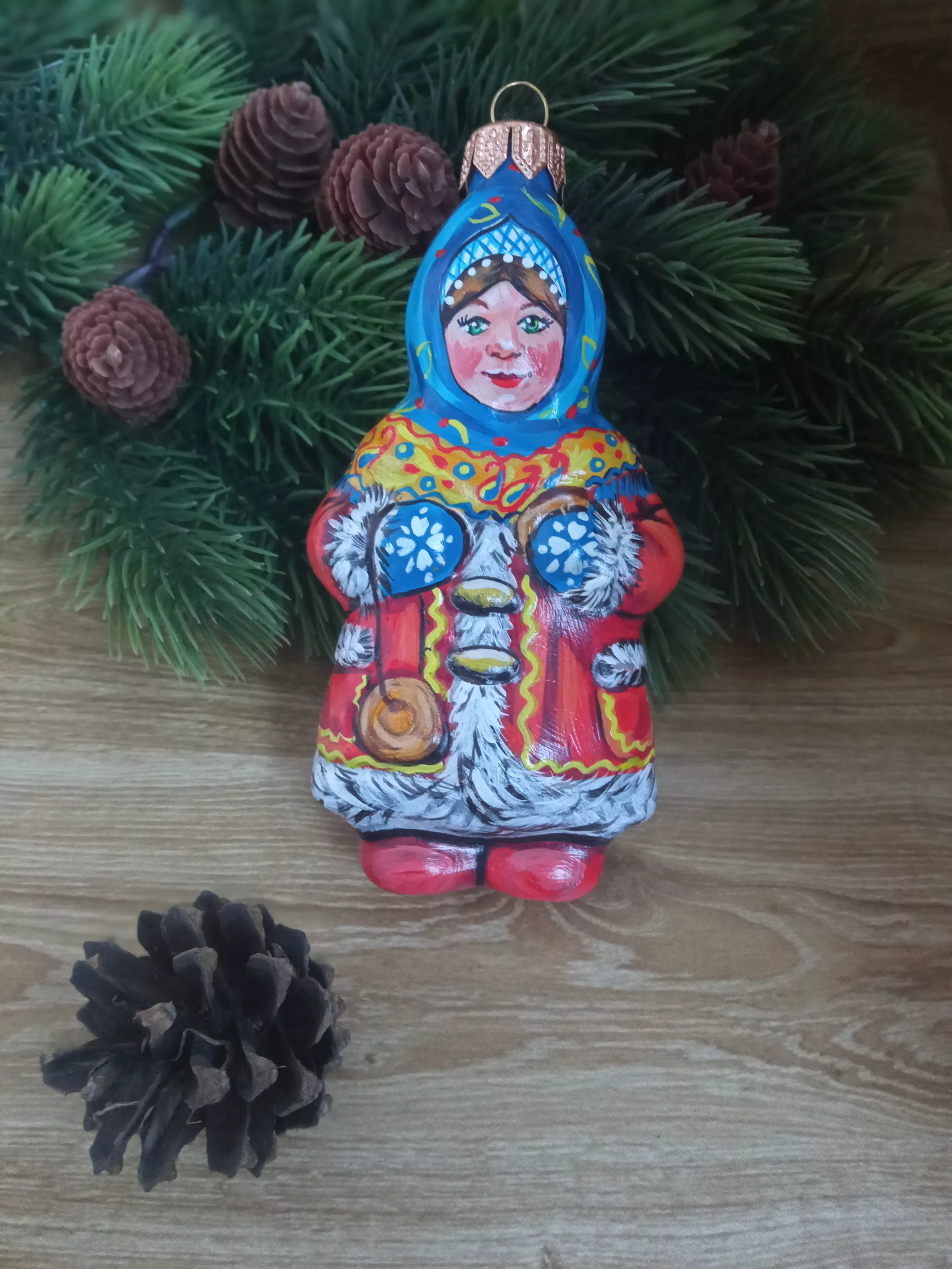 Ёлочная игрушка Девочка Art-Works Стекло Ручная роспись CN-160