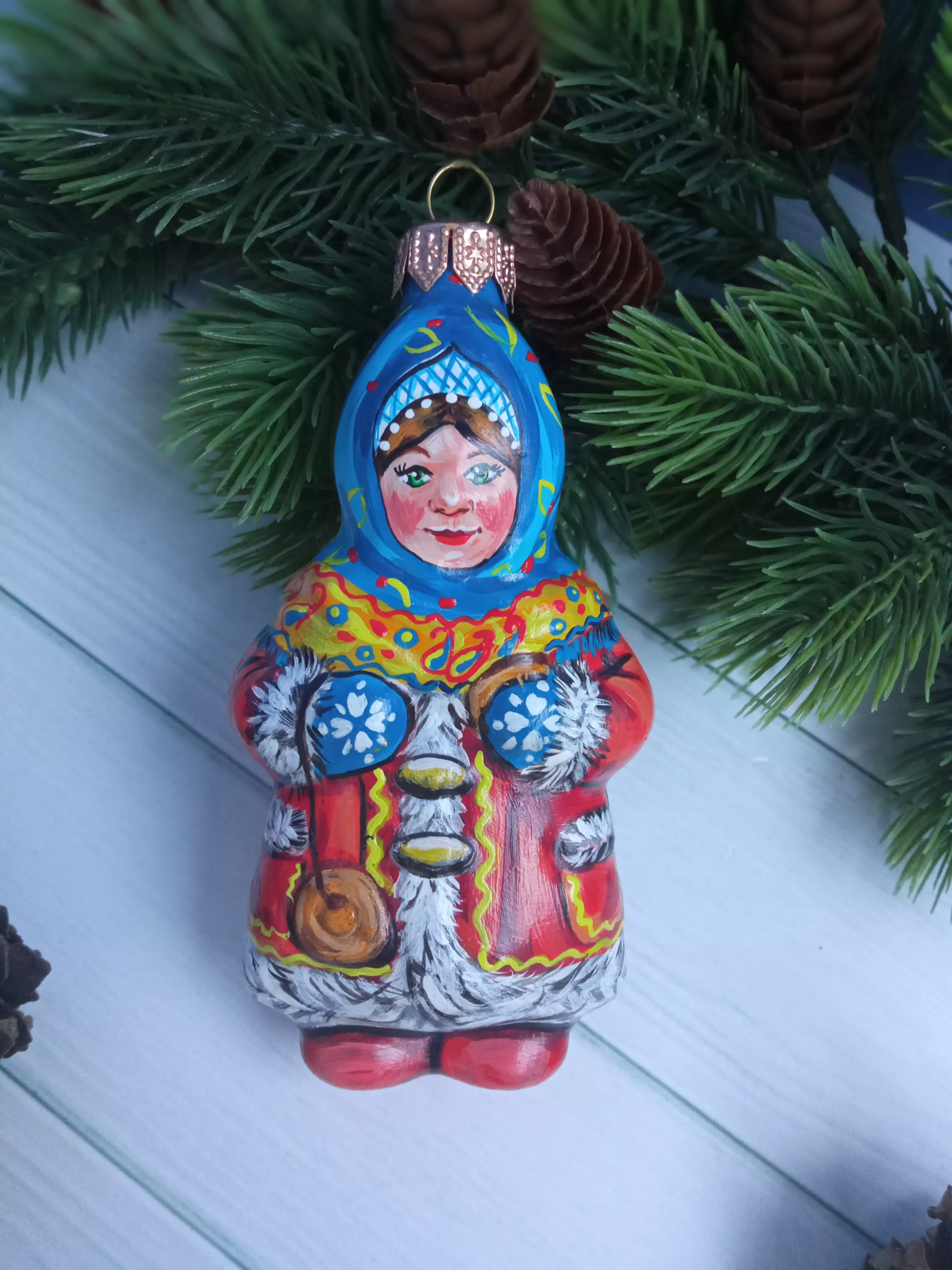 Ёлочная игрушка Девочка Art-Works Стекло Ручная роспись CN-160