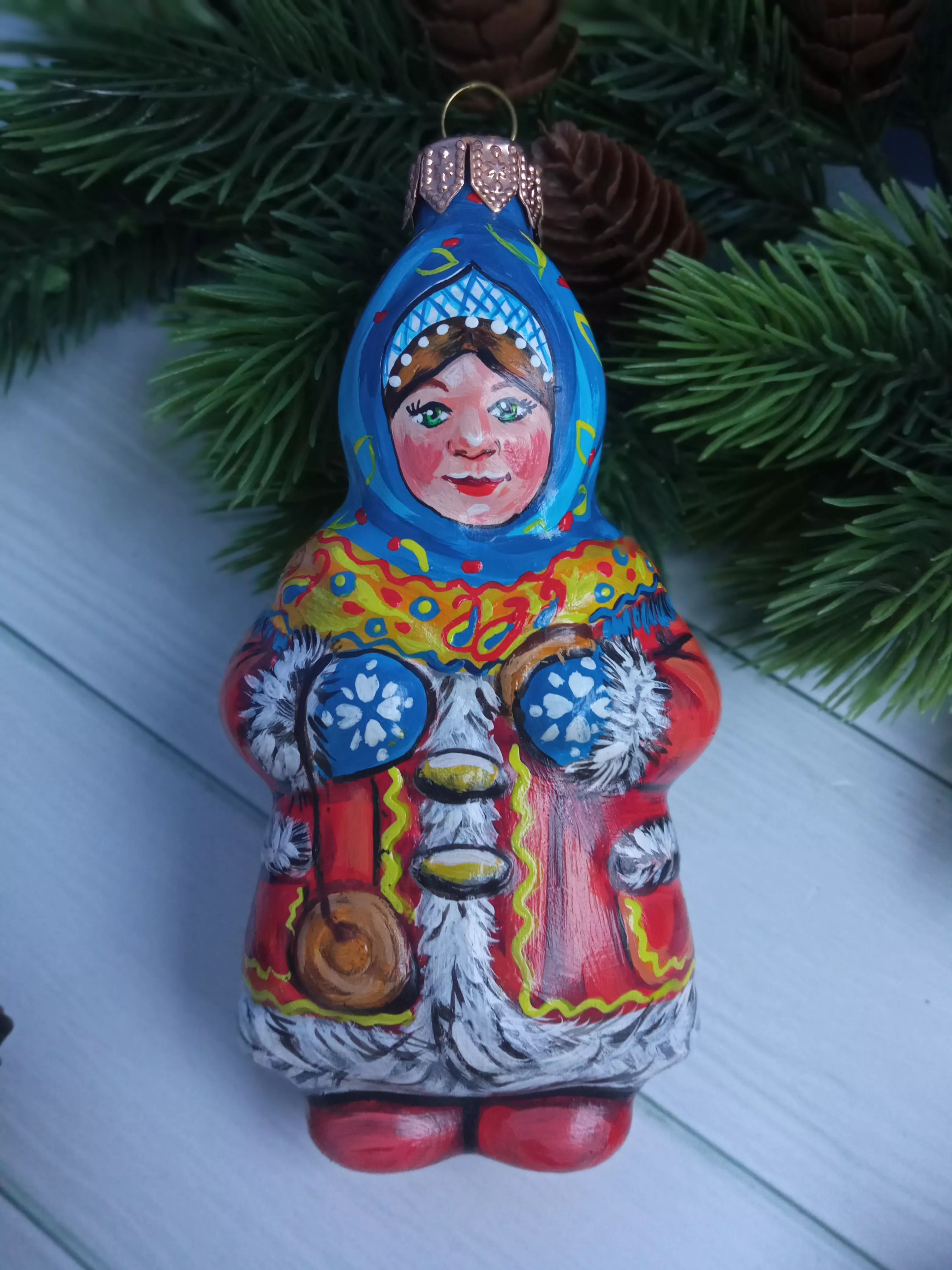 Ёлочная игрушка Девочка Art-Works Стекло Ручная роспись CN-160