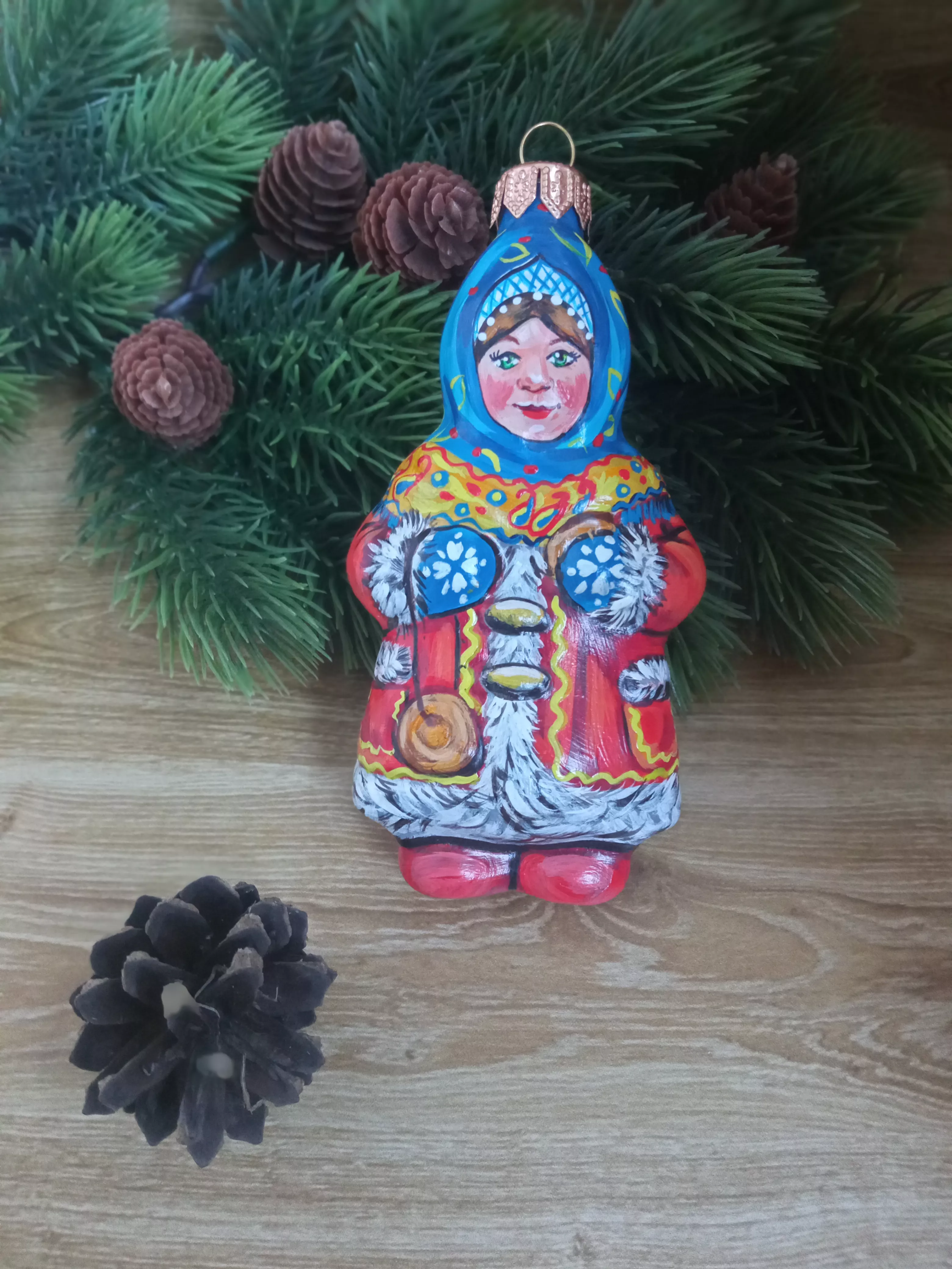 Ёлочная игрушка Девочка Art-Works Стекло Ручная роспись CN-160