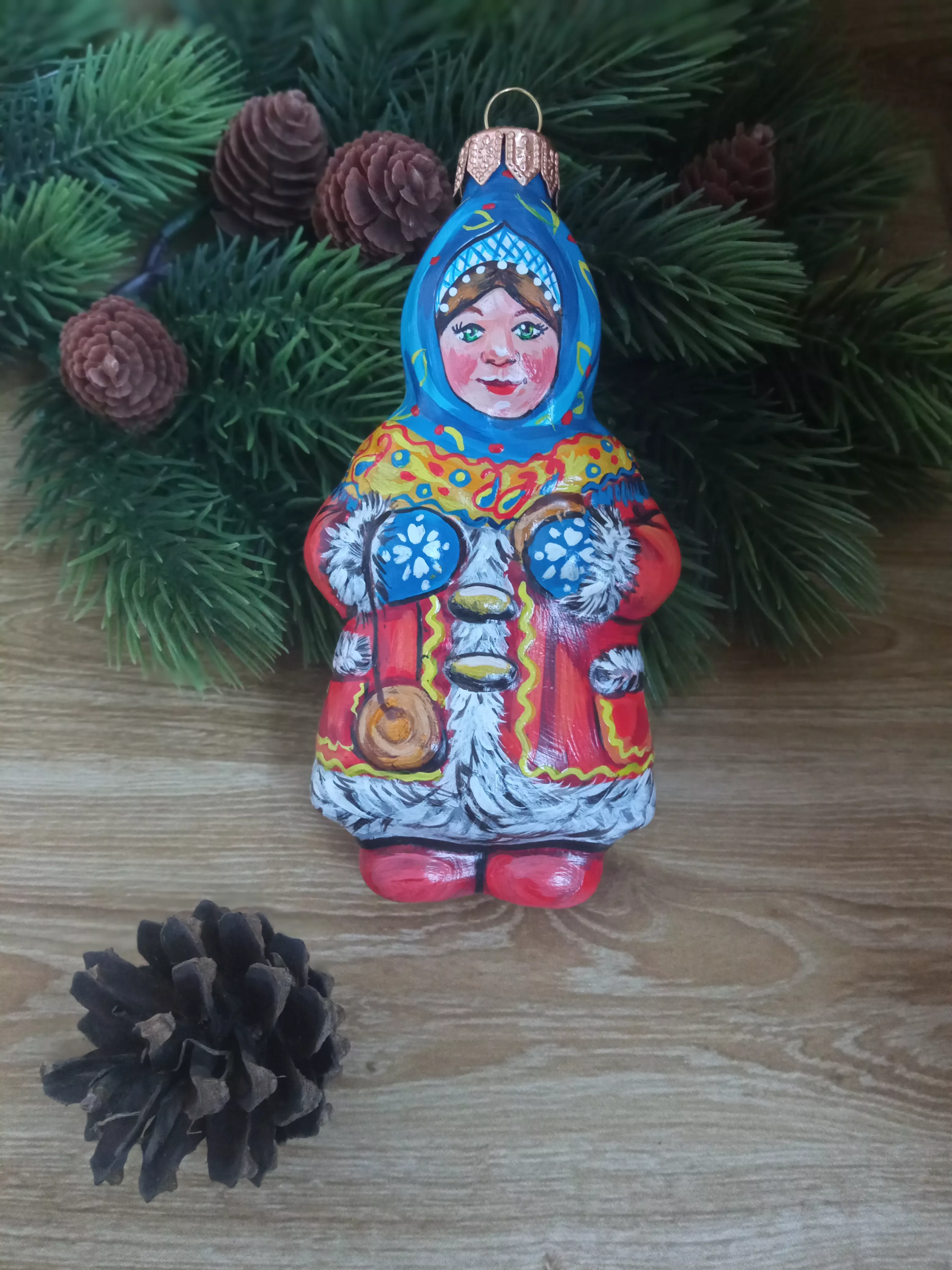 Ёлочная игрушка Девочка Art-Works Стекло Ручная роспись CN-160