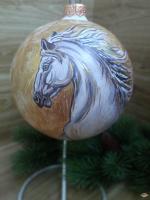 Ёлочный шар Золотая Лошадь Символ года Art-Works Стекло Ручная роспись