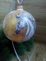Ёлочный шар Золотая Лошадь Символ года Art-Works Стекло Ручная роспись
