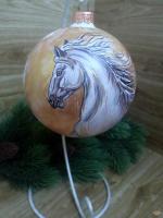 Ёлочный шар Золотая Лошадь Символ года Art-Works Стекло Ручная роспись