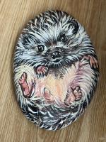 Картина на камне Ёжик Art-Works Ручная роспись