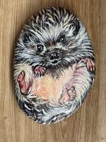 Картина на камне Ёжик Art-Works Ручная роспись