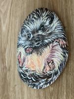 Картина на камне Ёжик Art-Works Ручная роспись