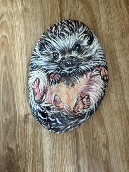 Картина на камне Ёжик Art-Works Ручная роспись