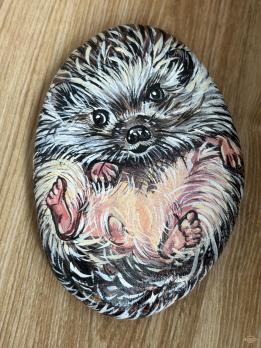 Картина на камне Ёжик Art-Works Ручная роспись