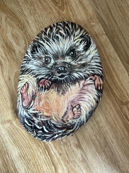 Картина на камне Ёжик Art-Works Ручная роспись