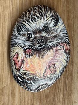 Картина на камне Ёжик Art-Works Ручная роспись