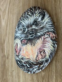 Картина на камне Ёжик Art-Works Ручная роспись